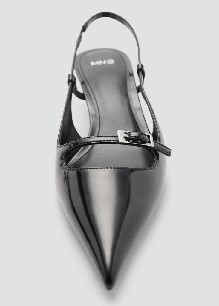 Slingback heeled shoes with buckle — Black