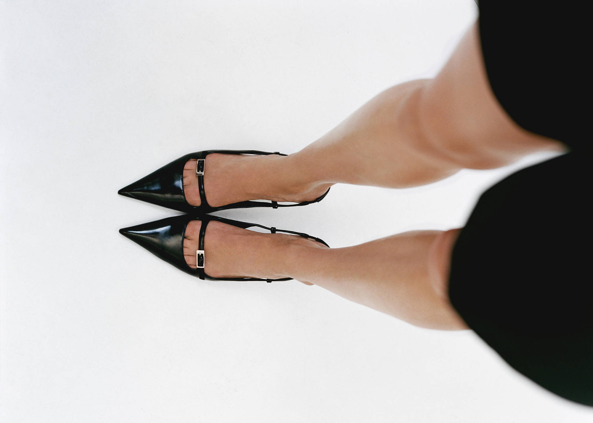 Slingback heeled shoes with buckle - Panoramic plane