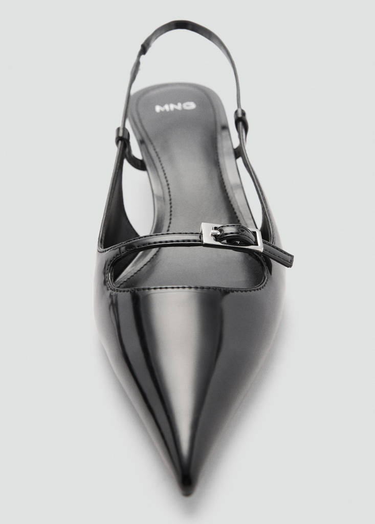 Slingback heeled shoes with buckle — Black