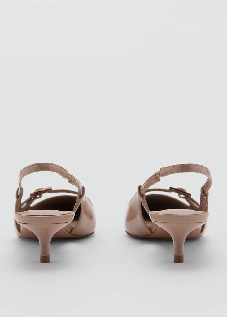 Slingback heeled shoes with buckle — Light/Pastel Brown