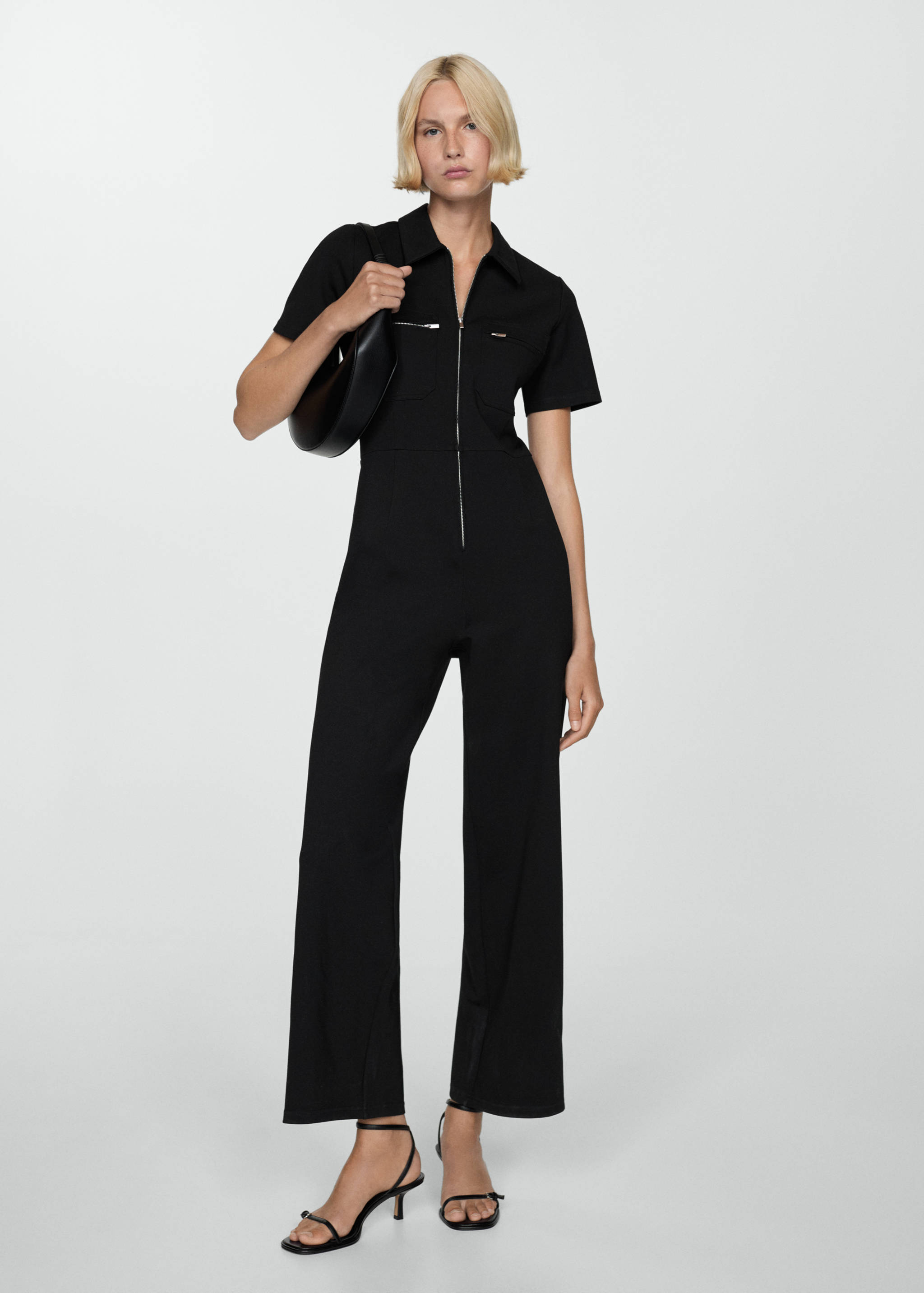 Long chest-pocket jumpsuit - General plane