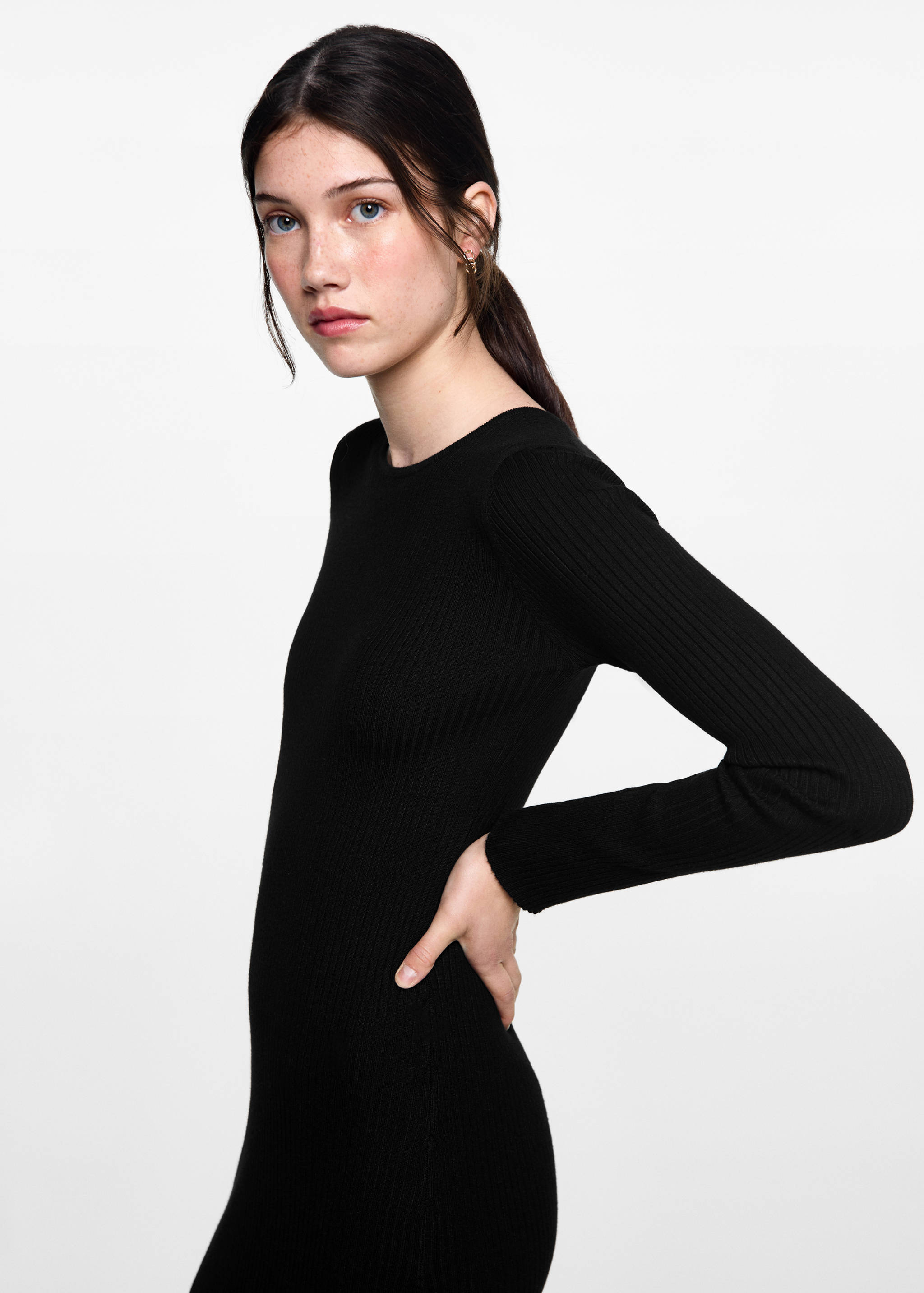 Vestit midi canalé - Pla mig