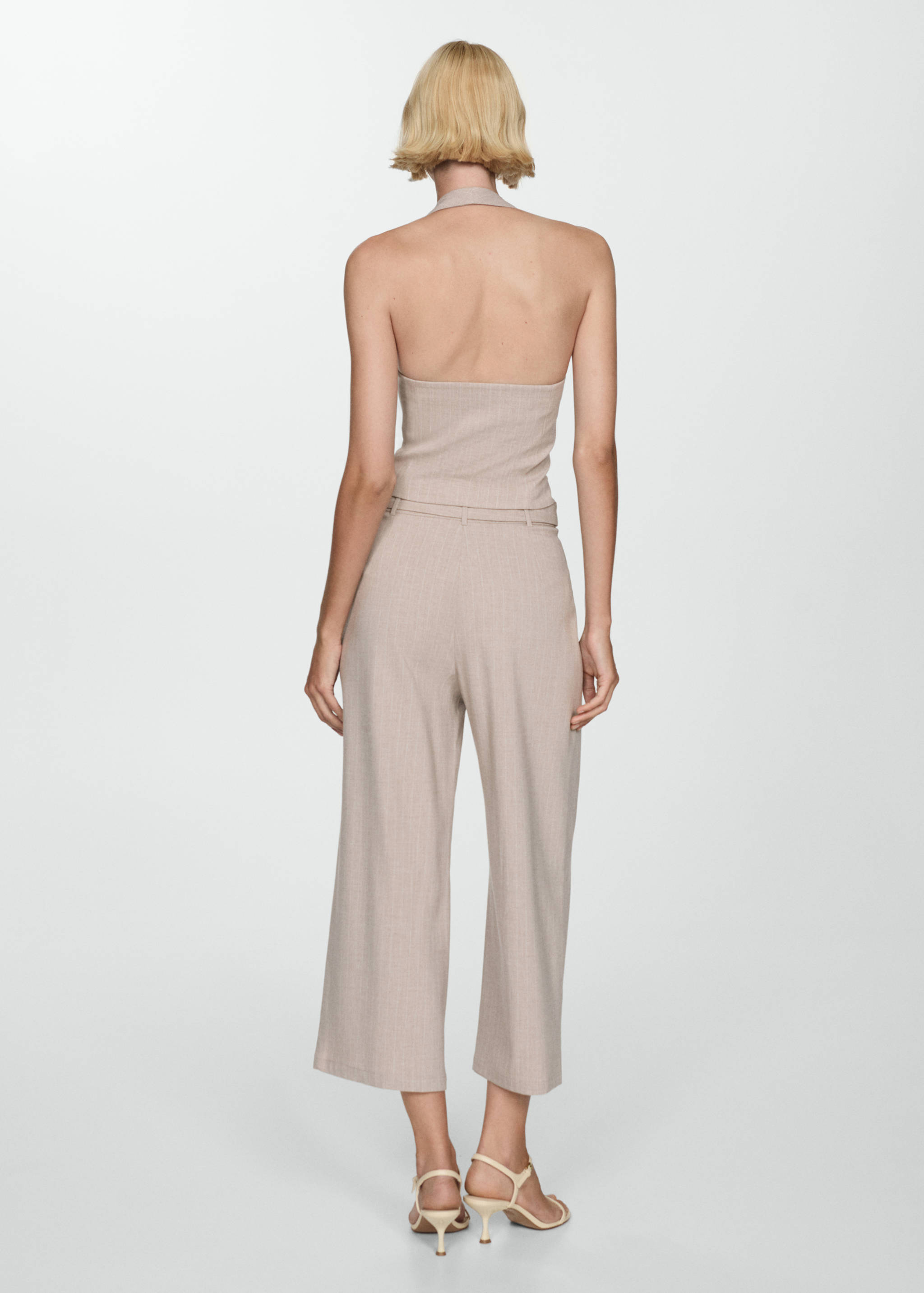 Pinstripe halter-neck waistcoat - Reverse of the article