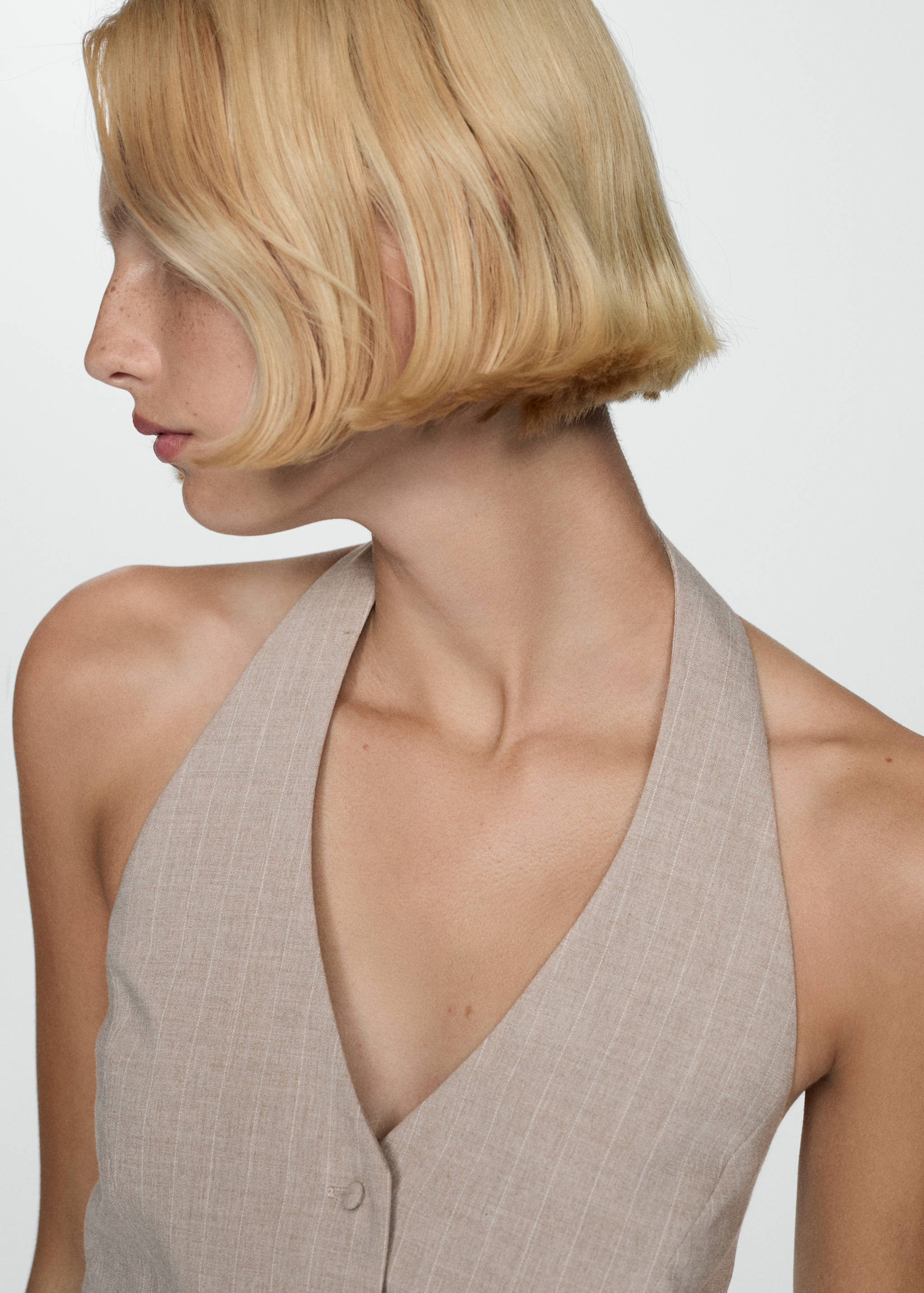 Pinstripe halter-neck waistcoat - Details of the article 1