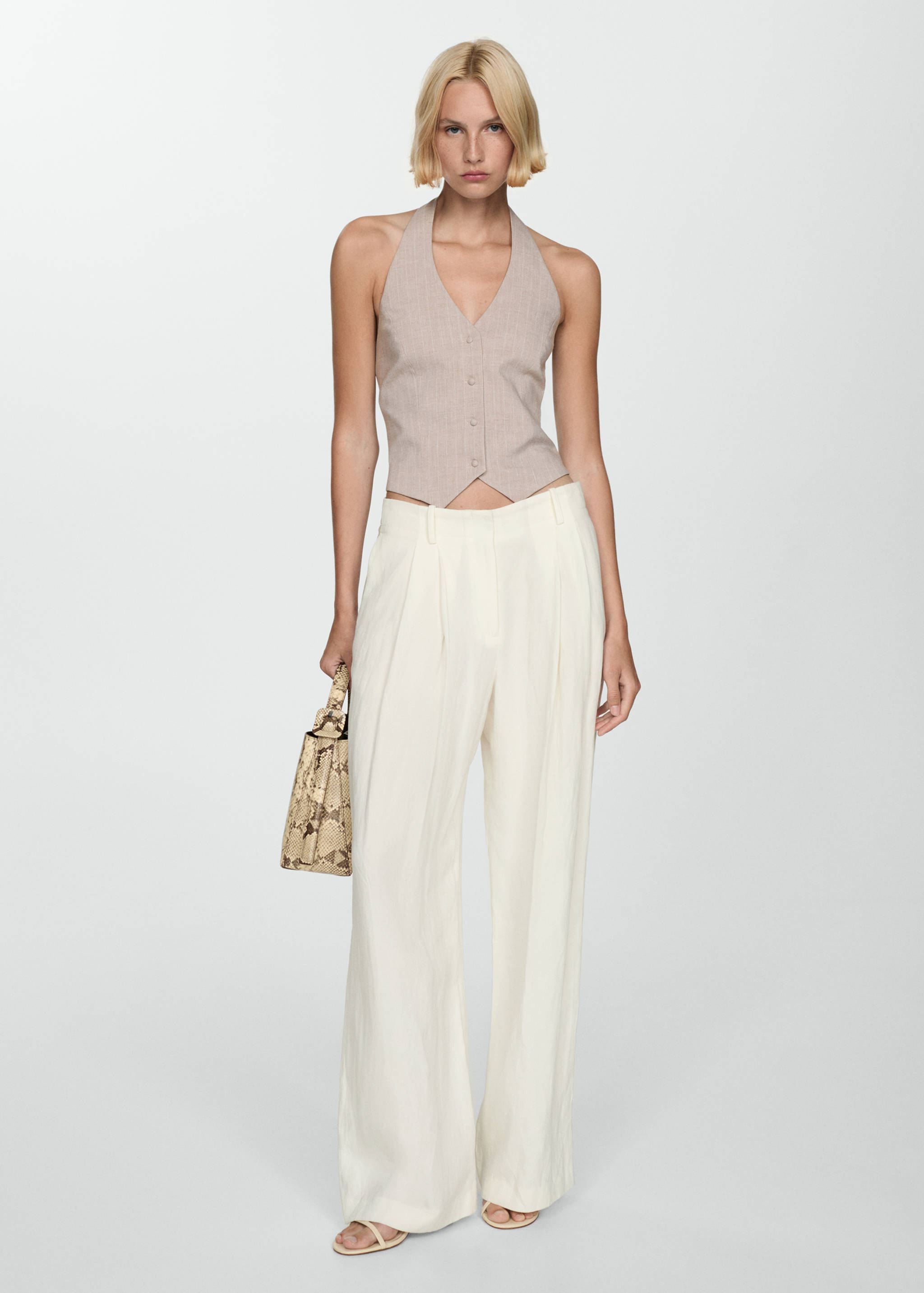 Pinstripe halter-neck waistcoat - Details of the article 2