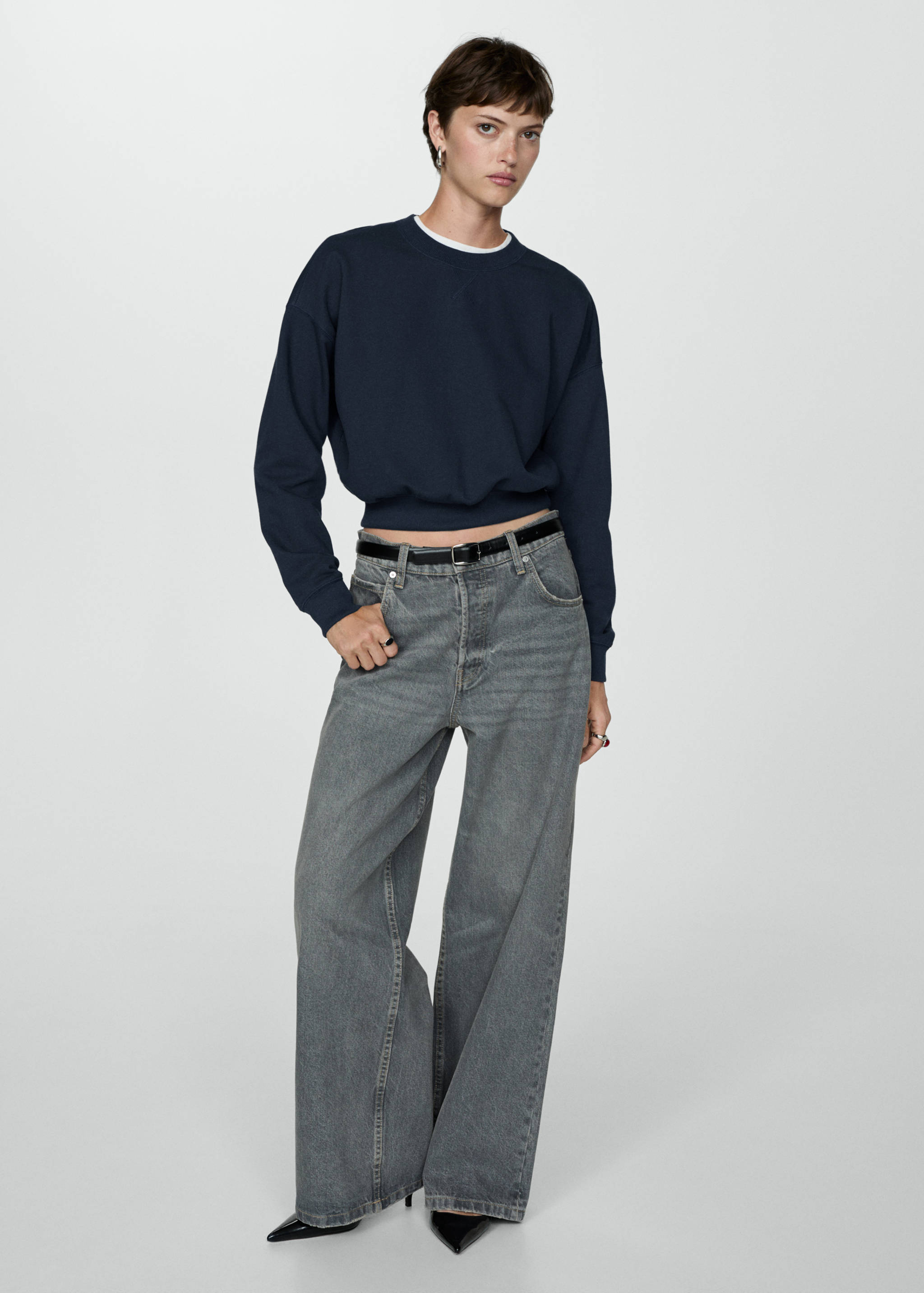 Sudadera algodón cuello redondo - Plano general