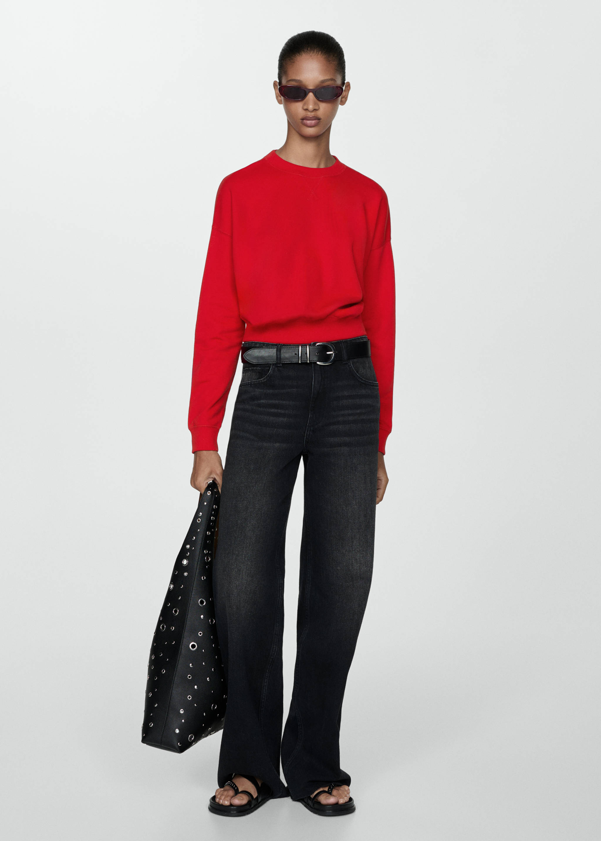 Sudadera algodón cuello redondo - Plano general