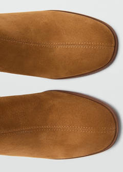 Heel suede ankle boot — Medium Brown 6