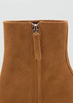 Heel suede ankle boot — Medium Brown 7