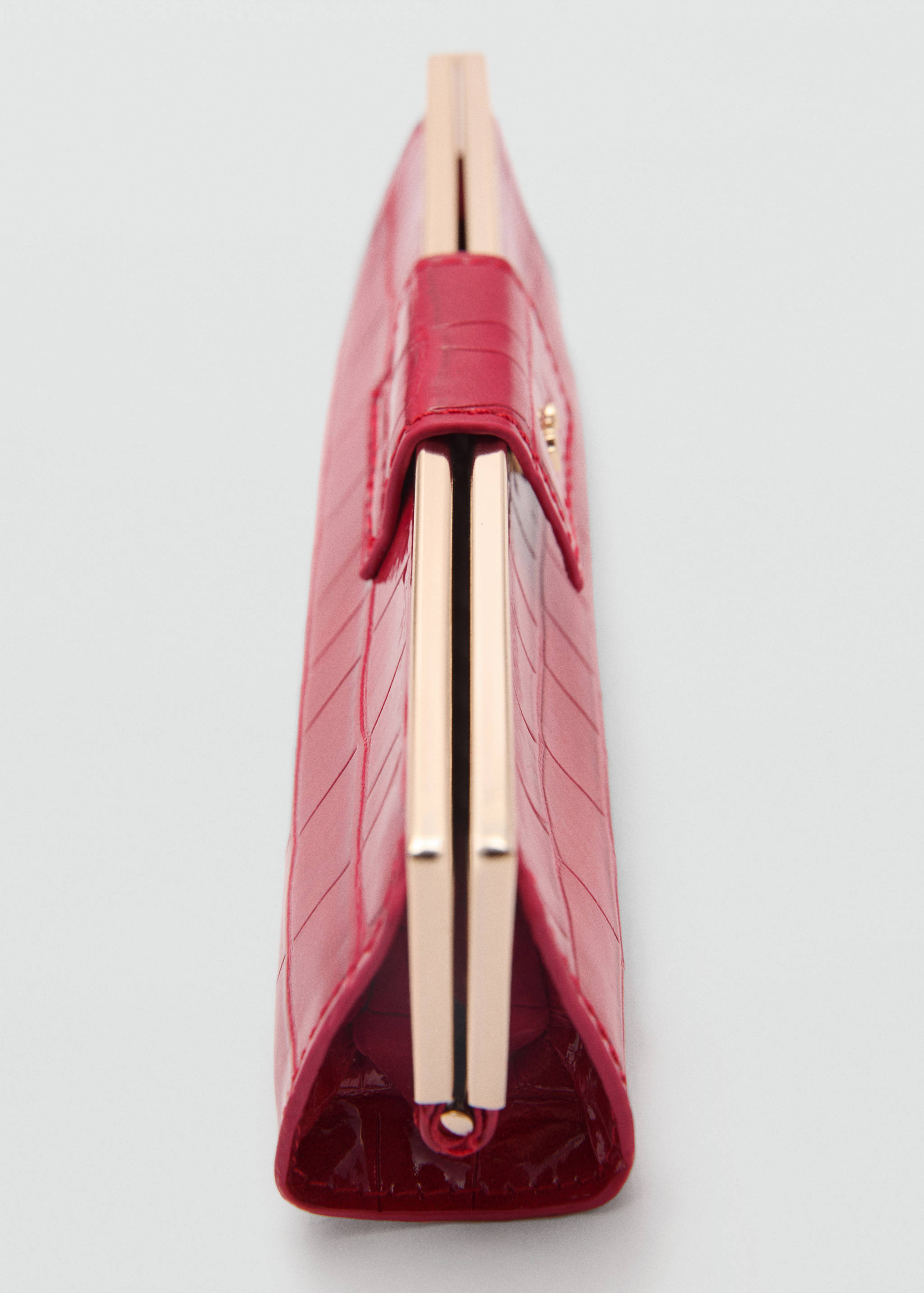 Crocodile-effect clutch purse - Medium plane