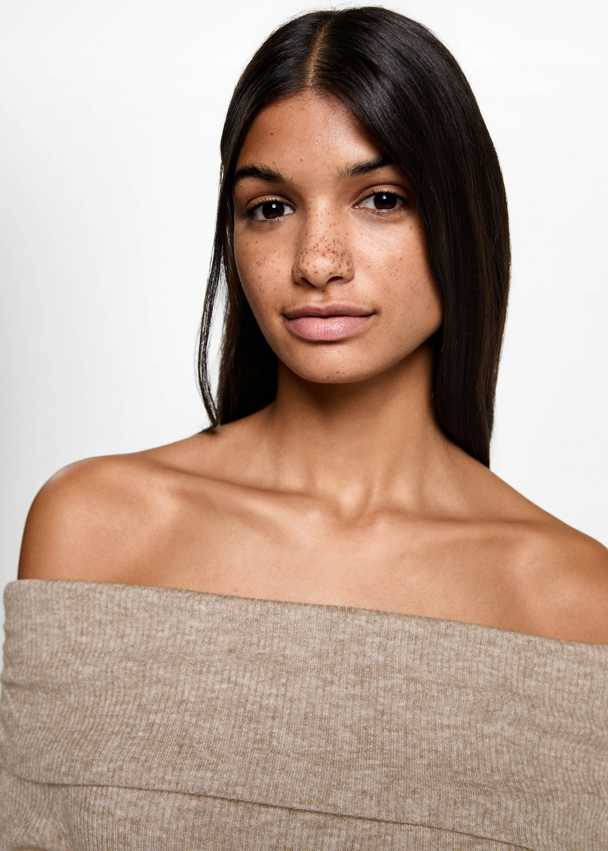 Vestido midi hombros descubiertos - Detalle del artículo 1