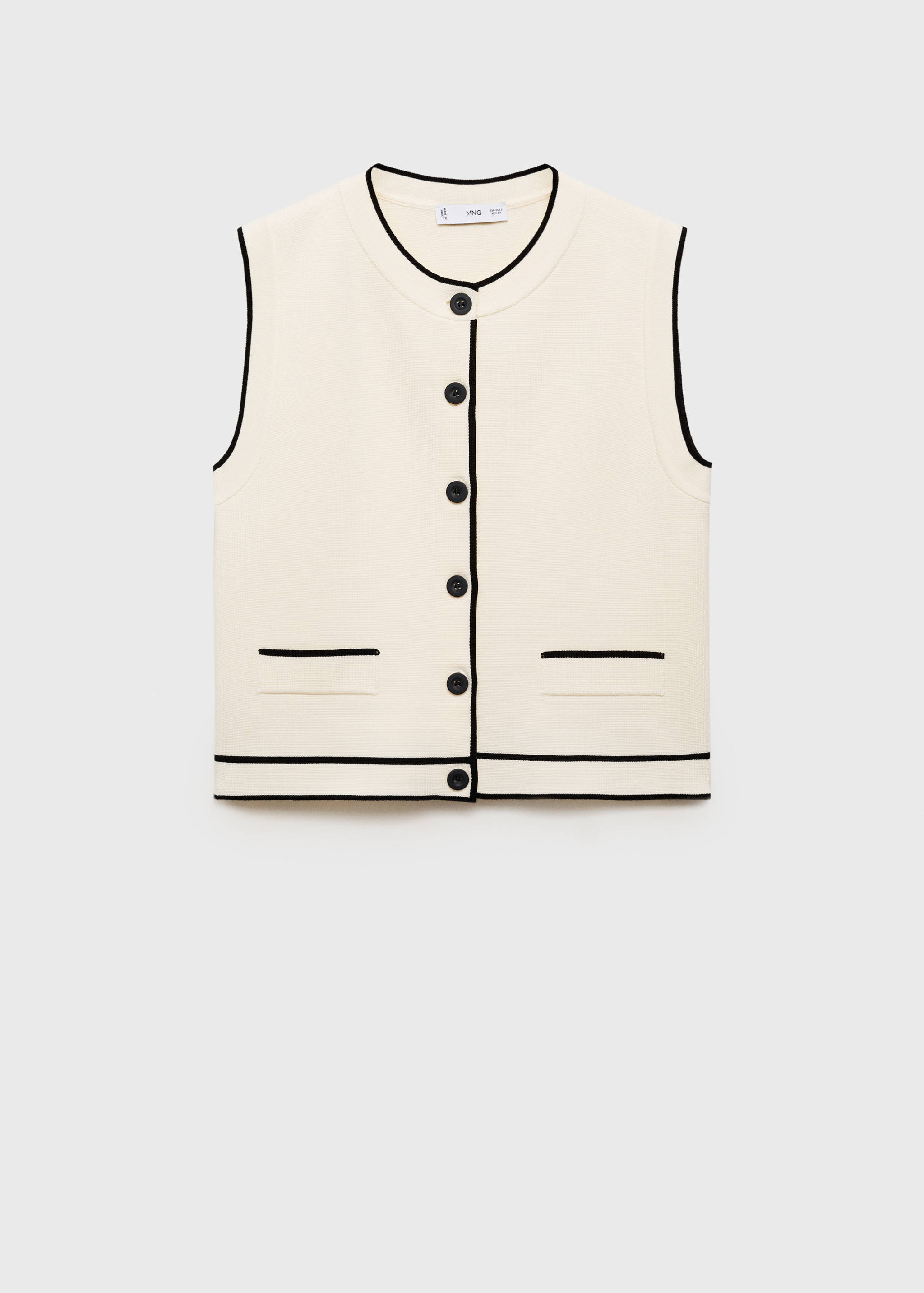 Knitted waistcoat with contrast piping - Article without model