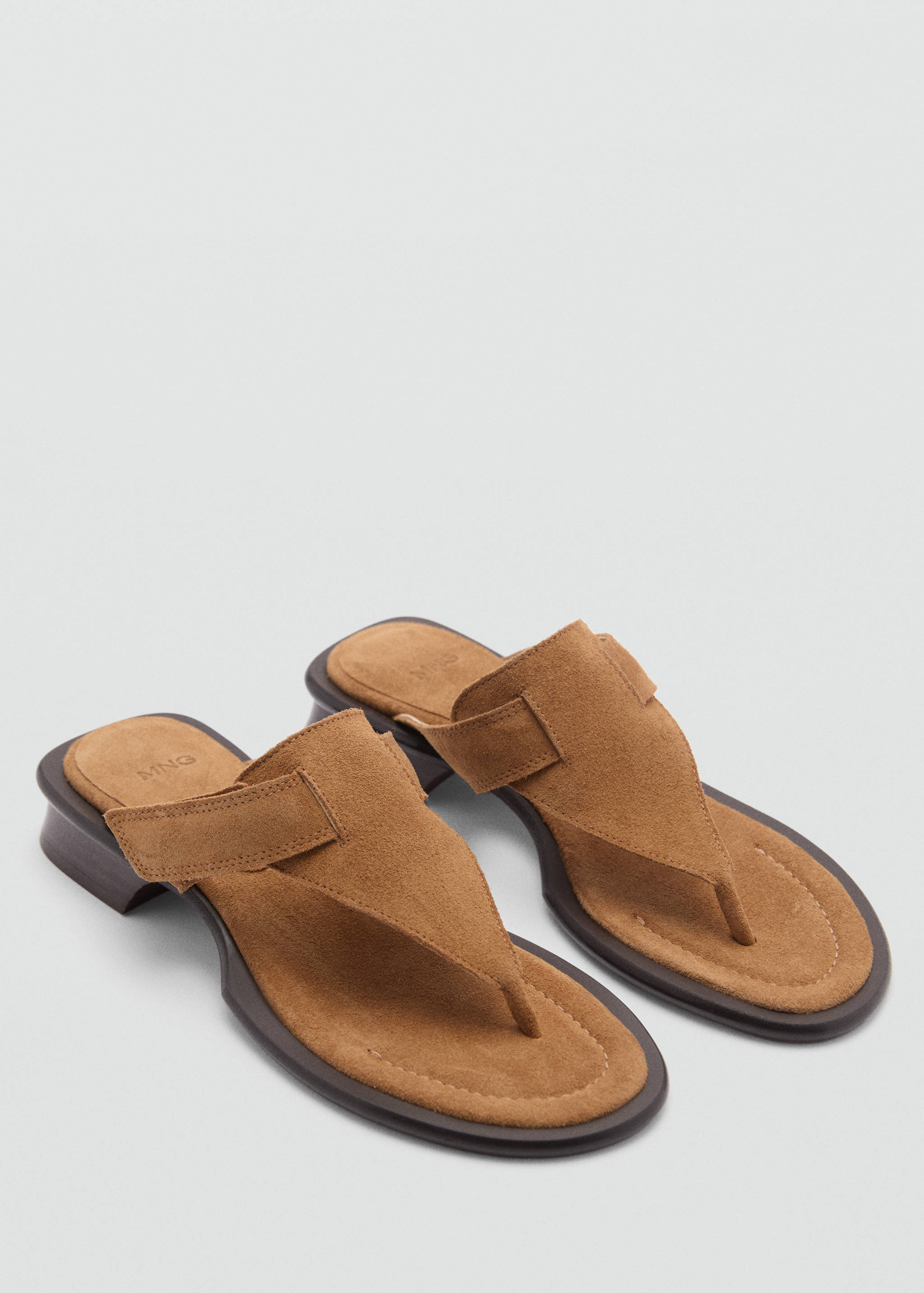 Suede panel sandal - Medium plane