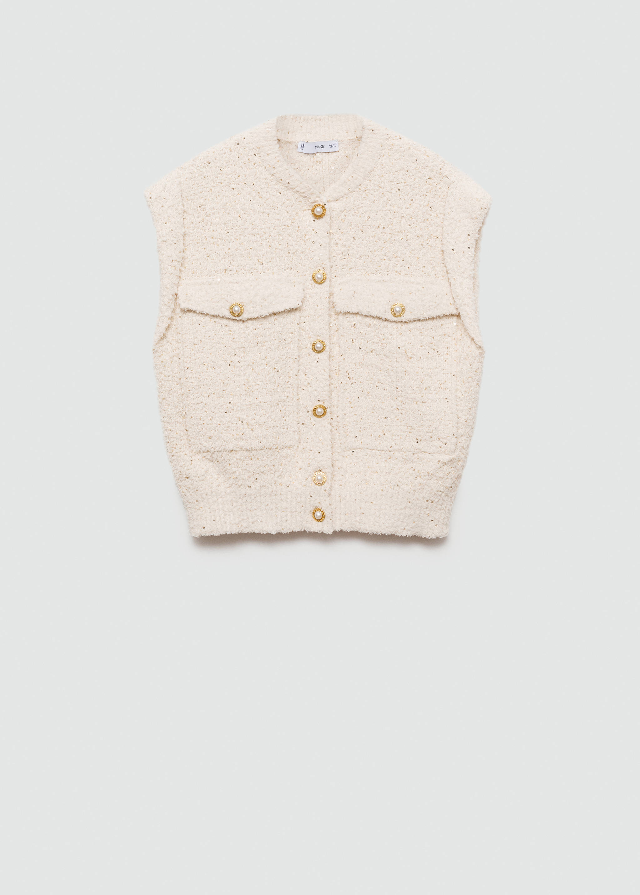 Gebreid gilet met pailletten - Artikel zonder model