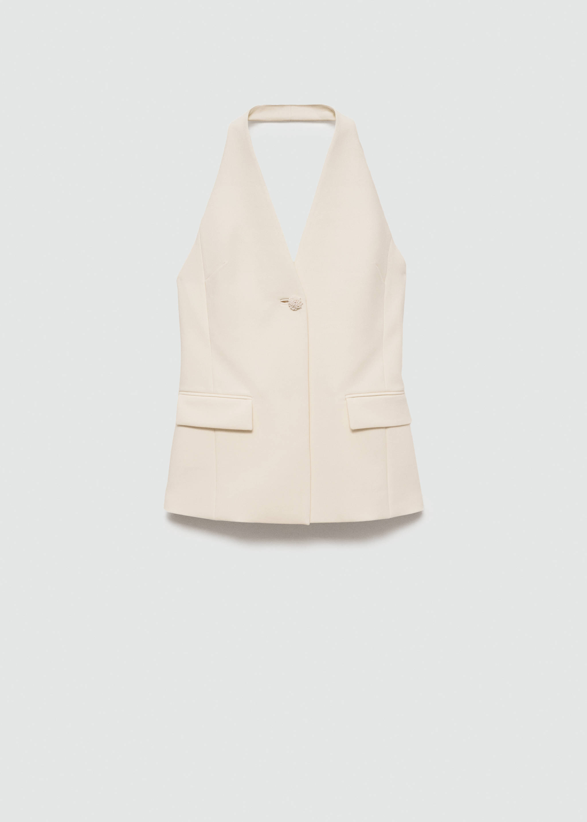 Halter-neck vest with jewel button - Article without model