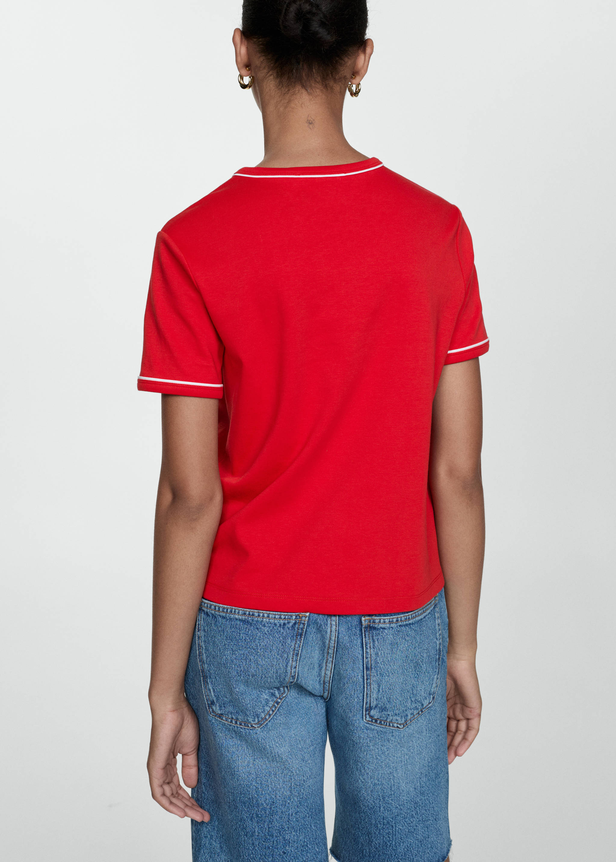 Cotton t-shirt with contrasting trim - Reverse of the article