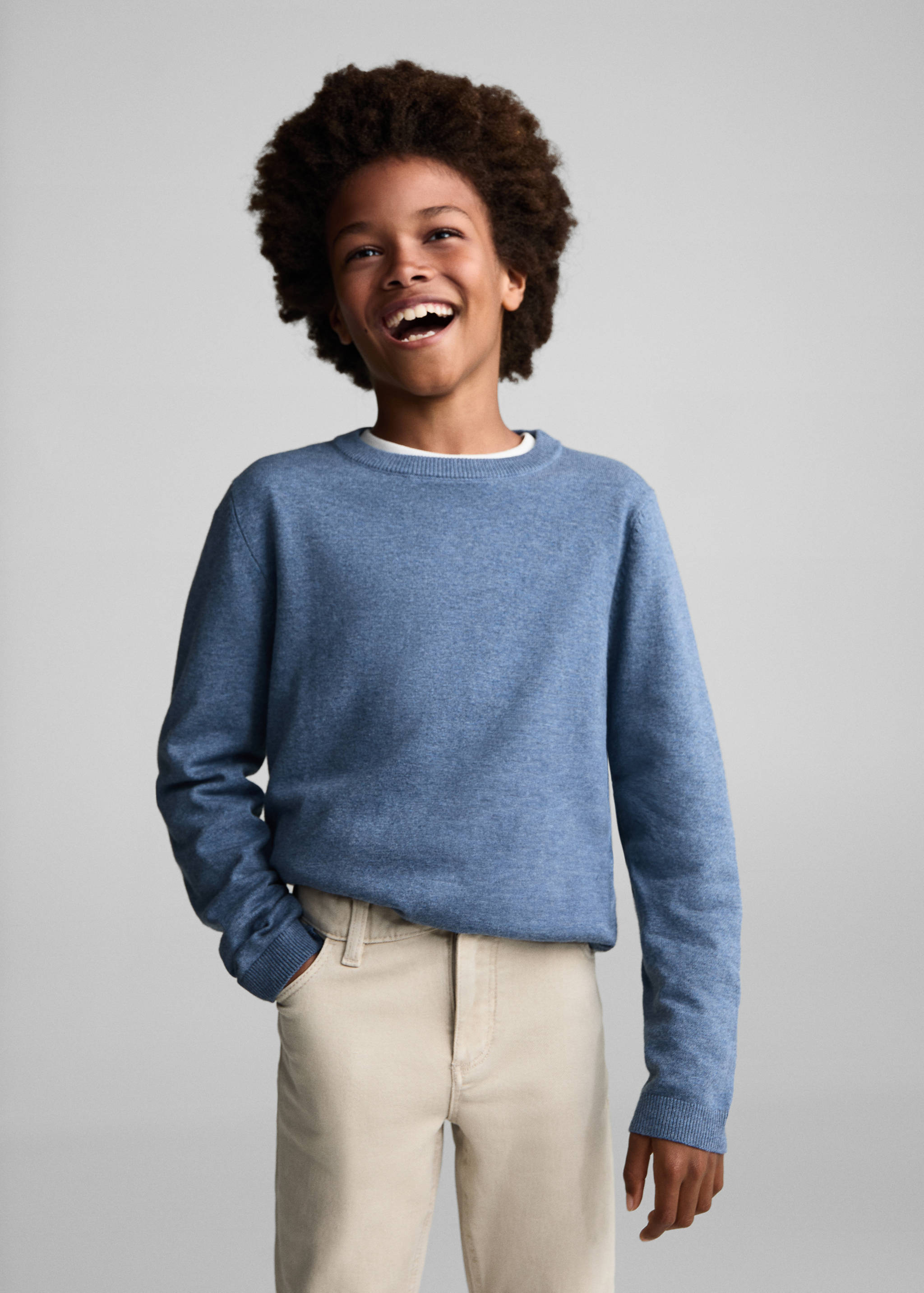 Knit cotton sweater - Medium plane
