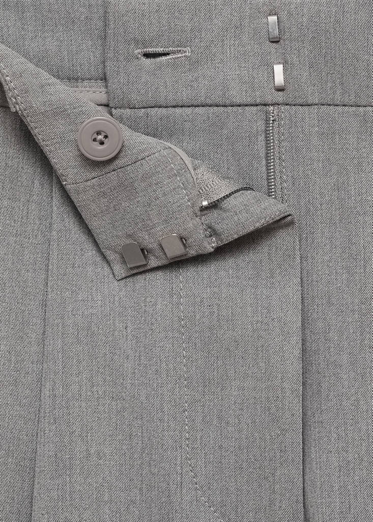 Straight-fit pleated trousers — Light Heather Grey