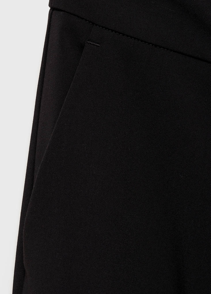 Straight-fit pleated trousers — Black