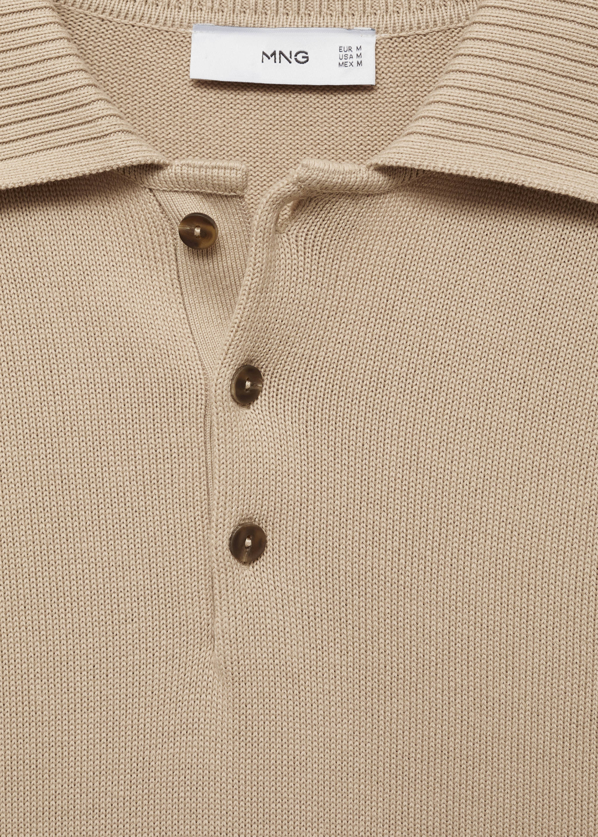 Long-sleeved cotton-knit polo sweater - Details of the article 8