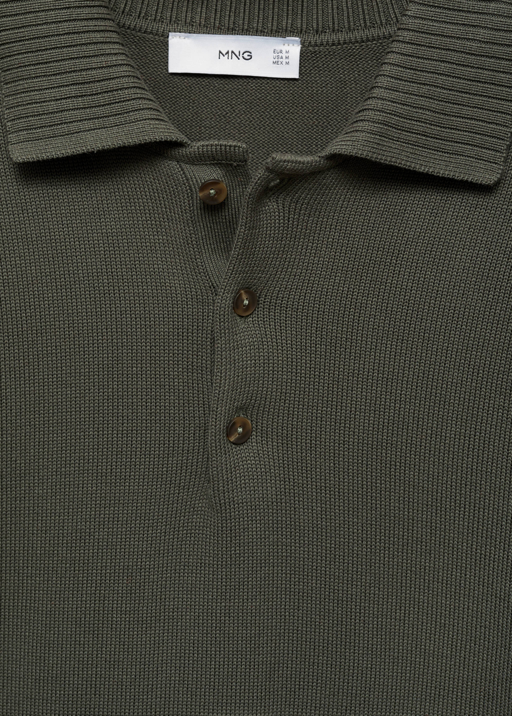 Long-sleeved cotton-knit polo sweater - Details of the article 8