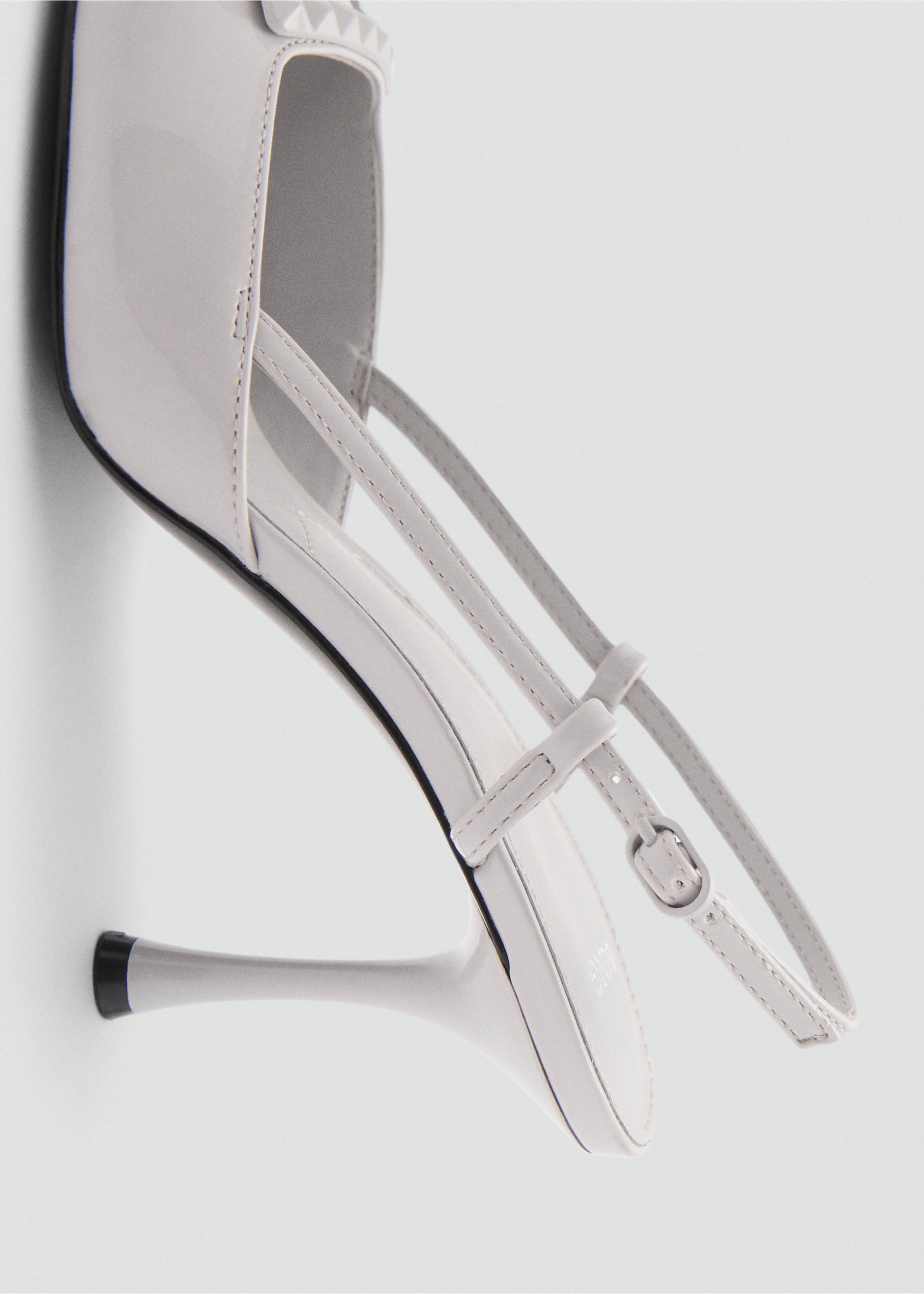 Patent leather slingback-heeled shoes - Details of the article 1, Grey. Ref: 77094447-00.