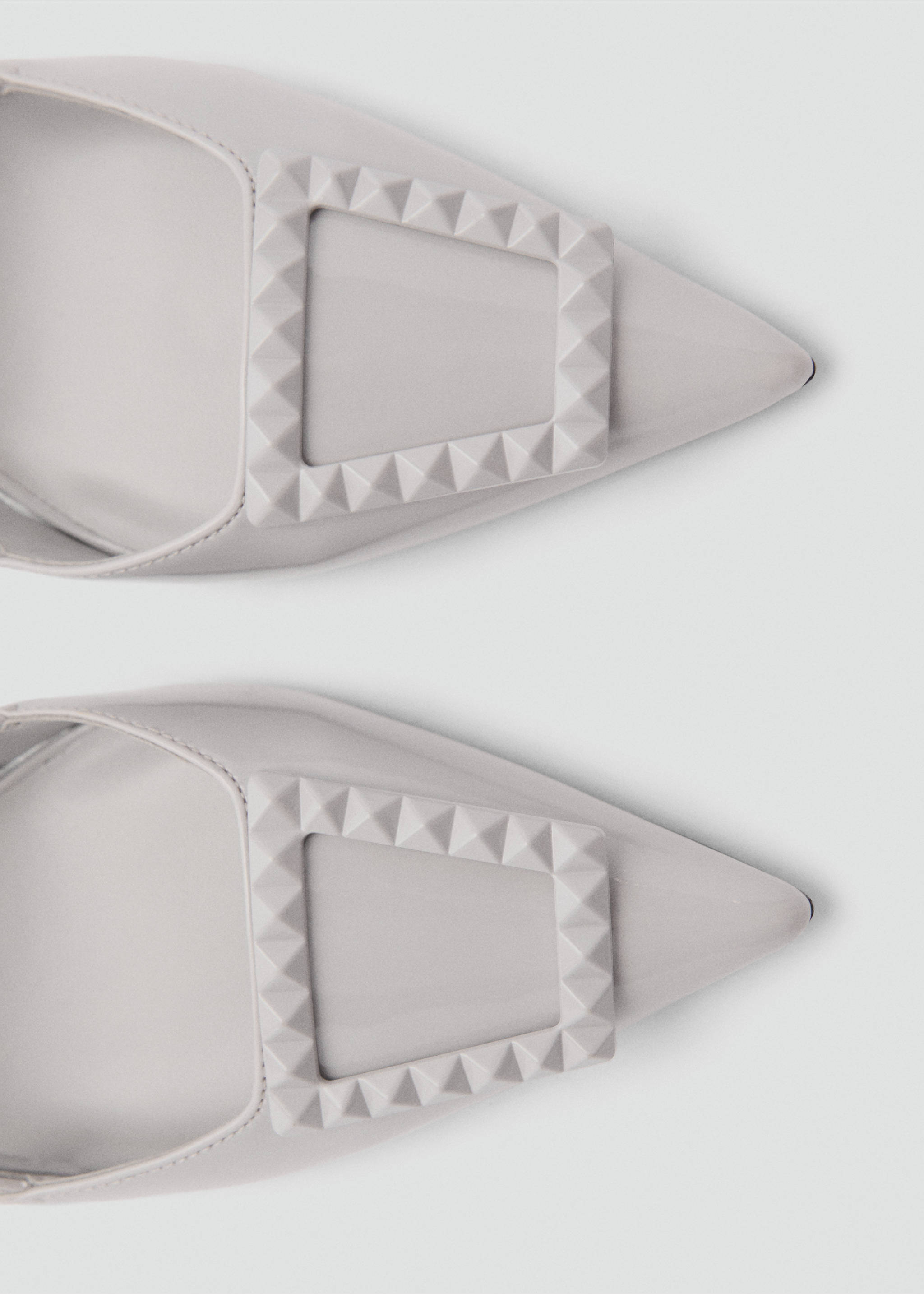 Patent leather slingback-heeled shoes - Details of the article 2, Grey. Ref: 77094447-00.