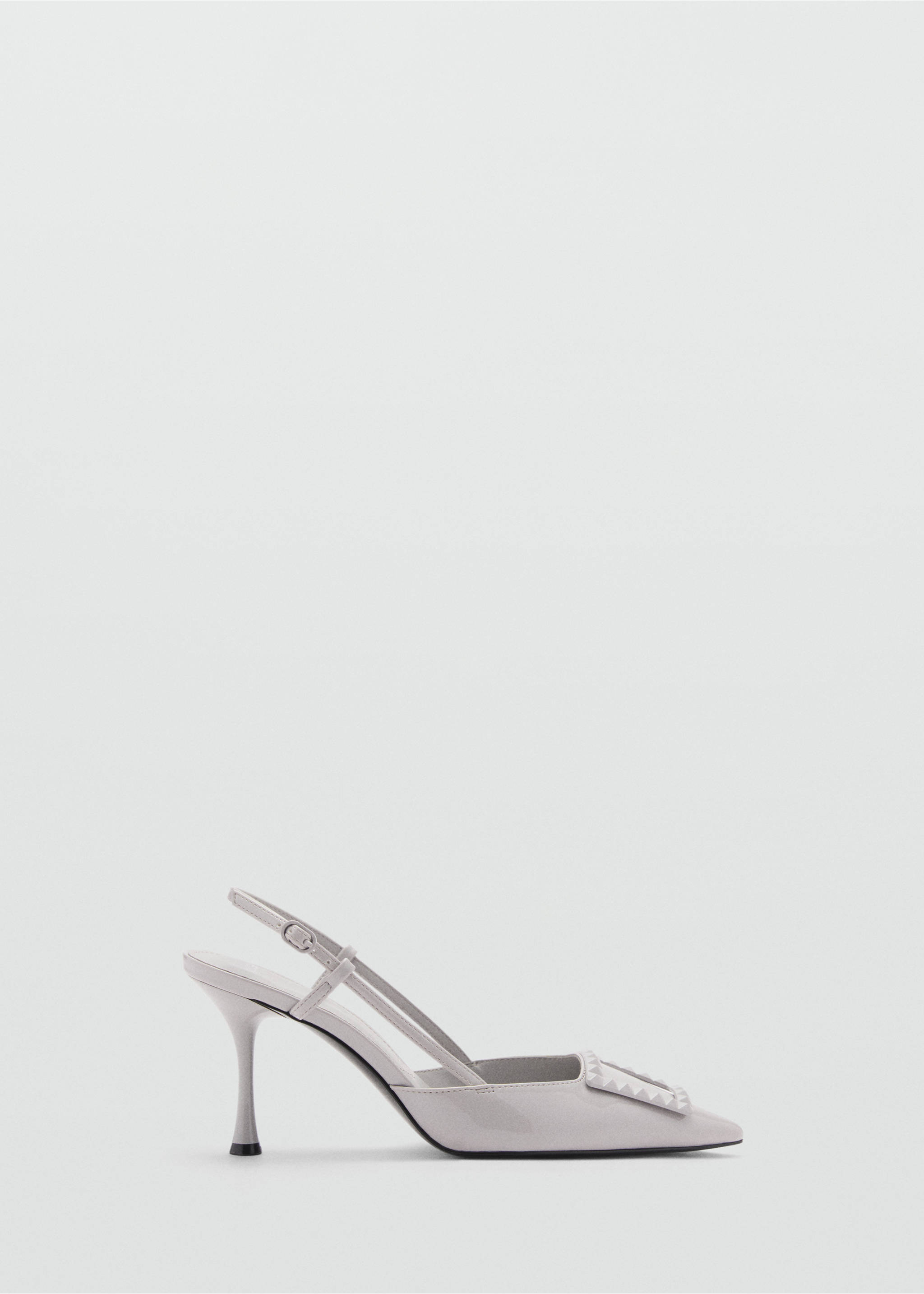 Patent leather slingback-heeled shoes - Article without model, Grey. Ref: 77094447-00.