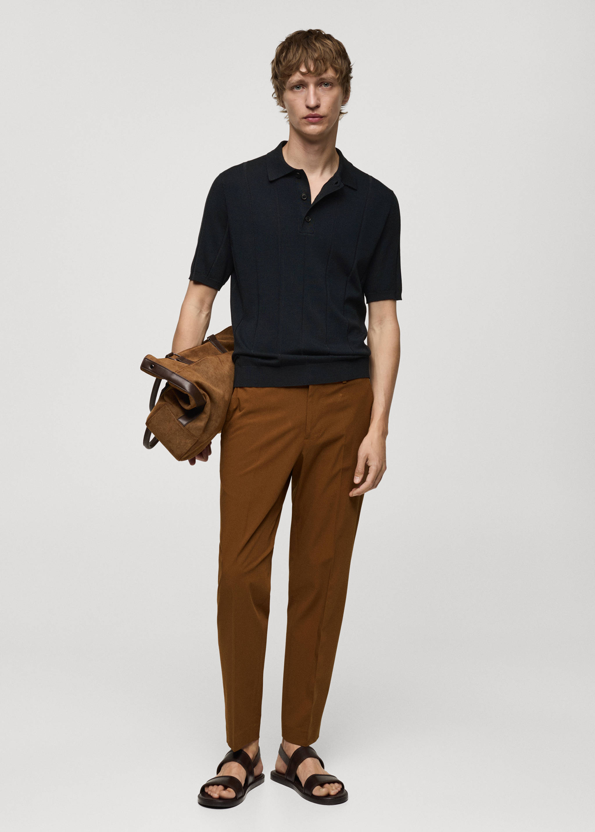 Polo maille fine côtelée - Plan général