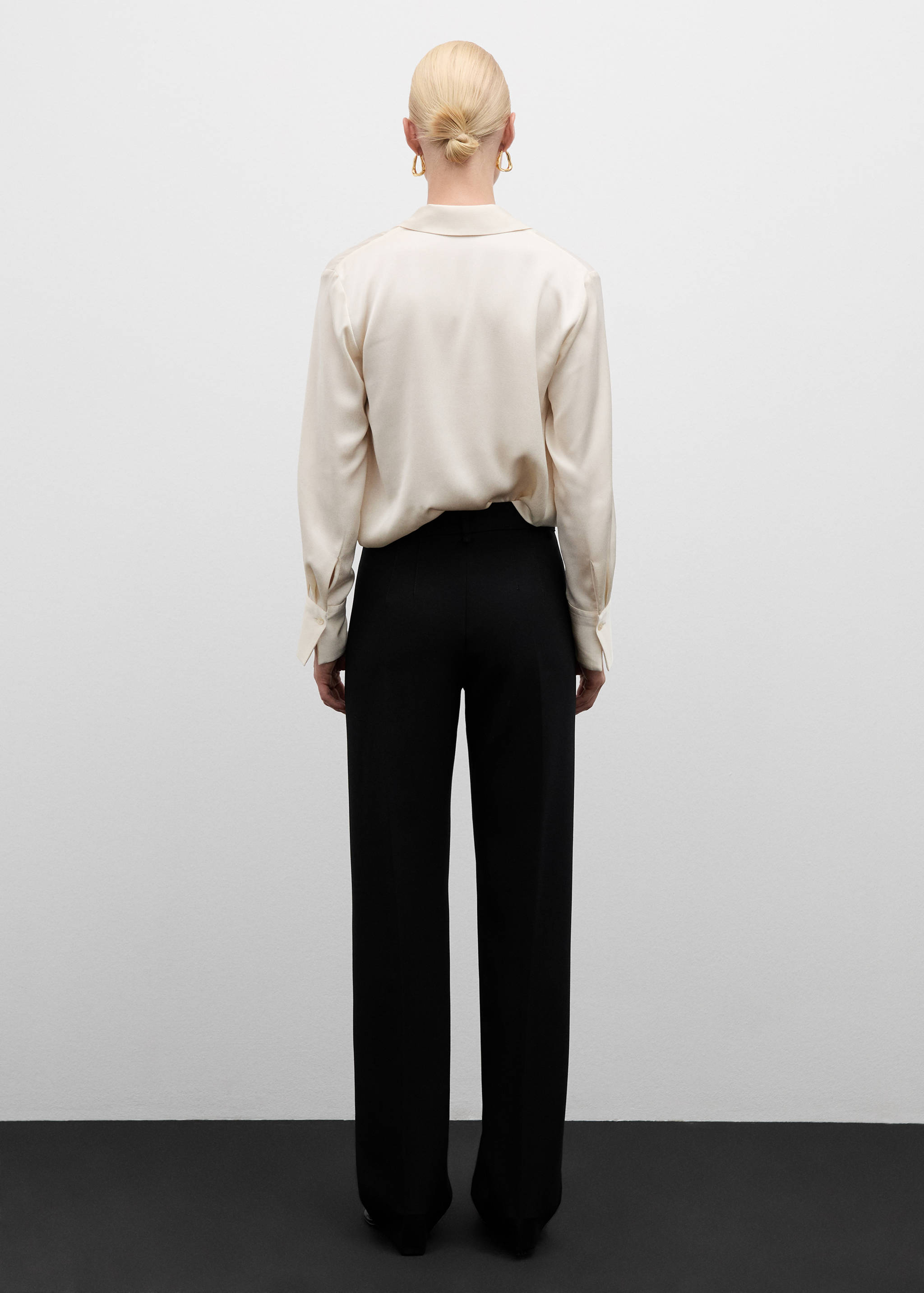Straight-fit trousers with decorative seams - Reverse of the article