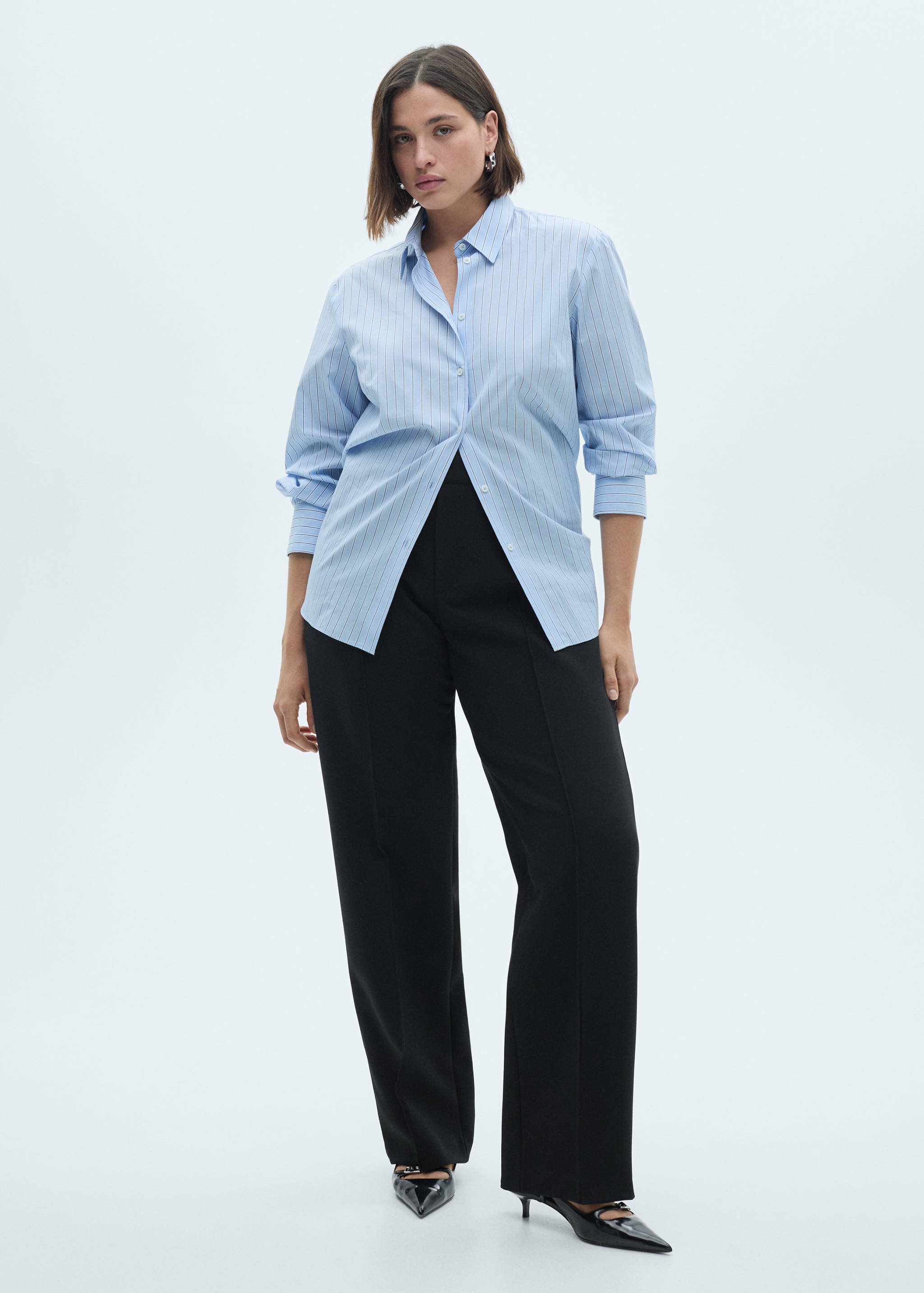 Straight-fit trousers with decorative seams - Details of the article 3
