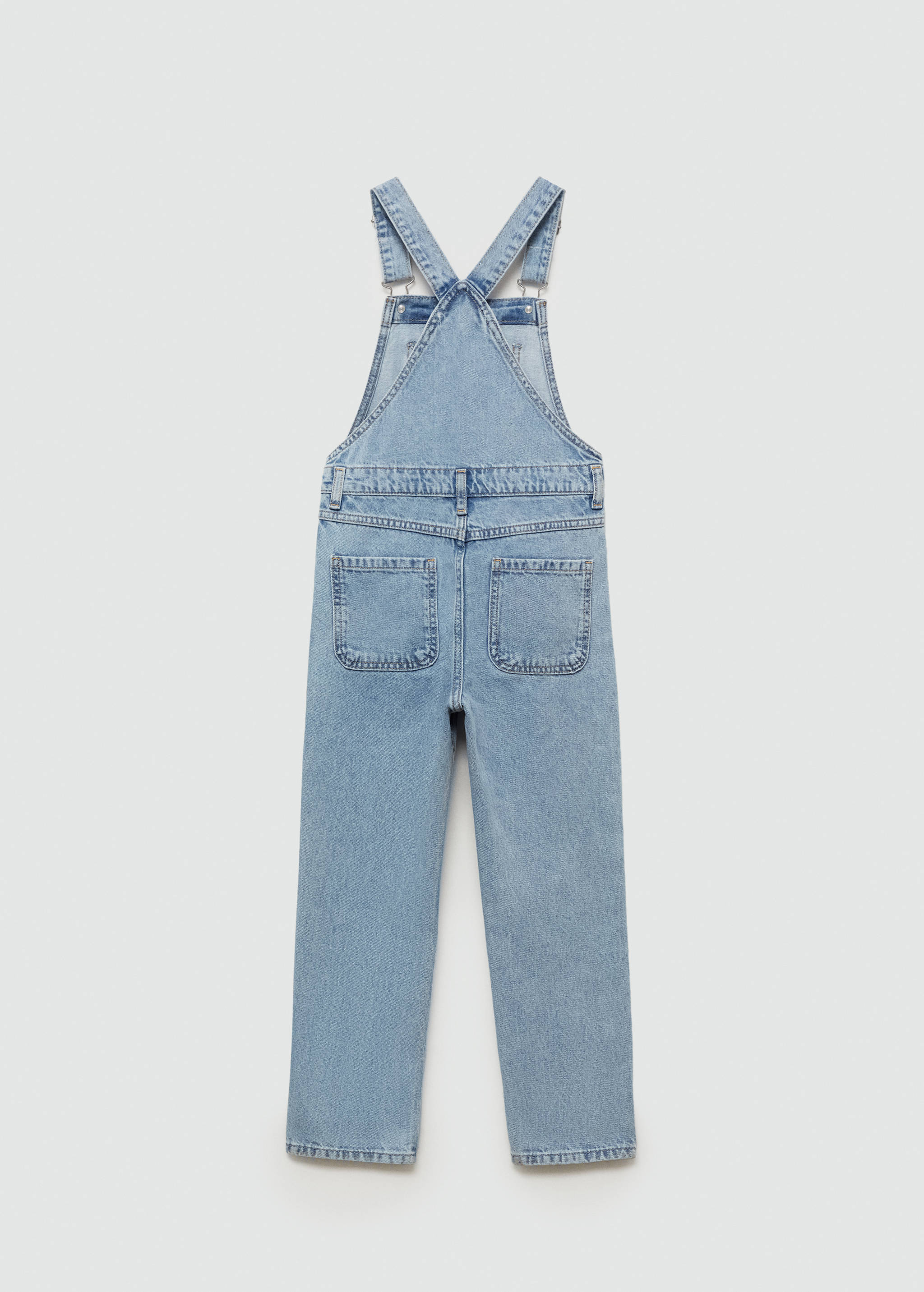 Long denim dungarees - Reverse of the article