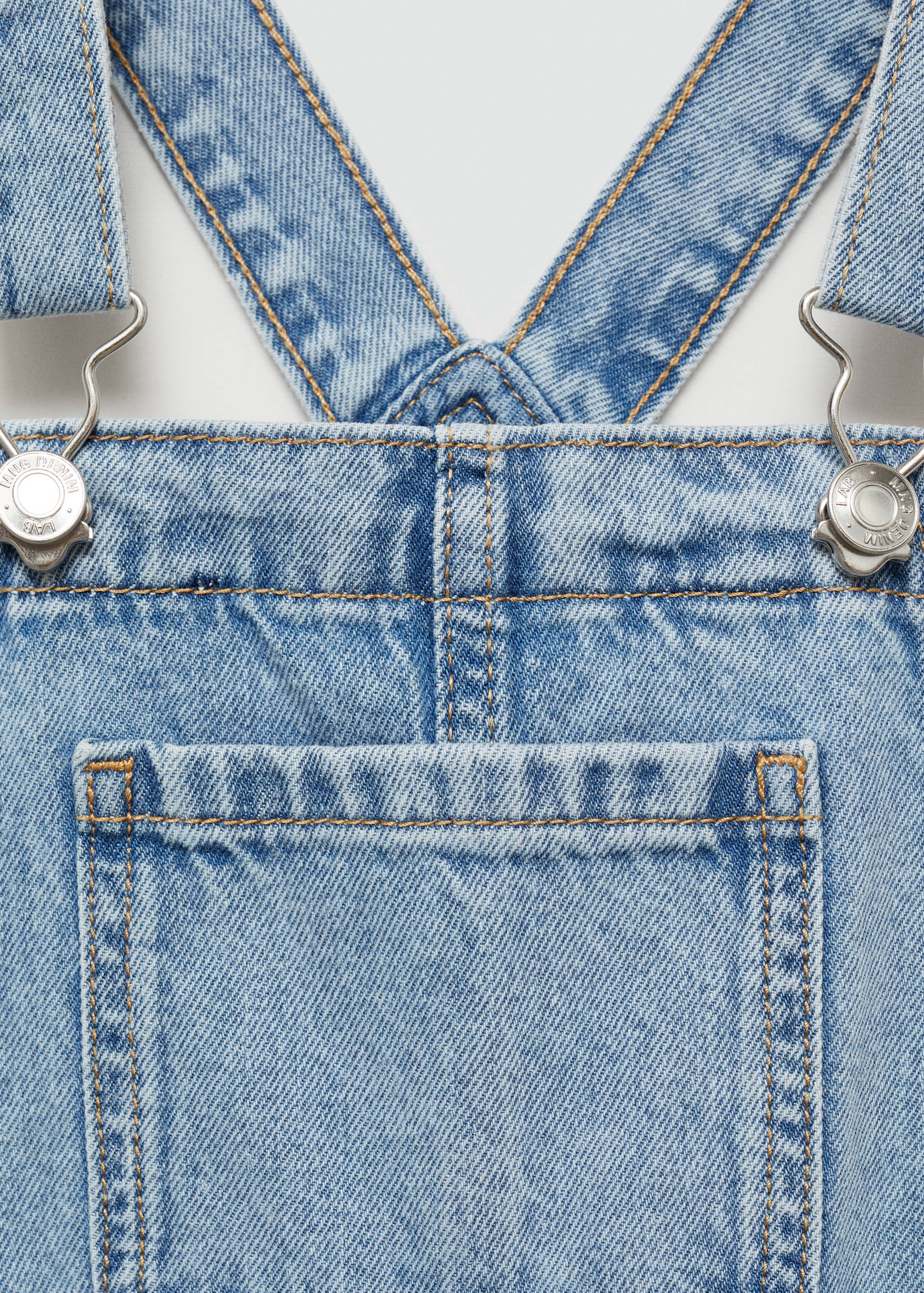 Long denim dungarees - Details of the article 0
