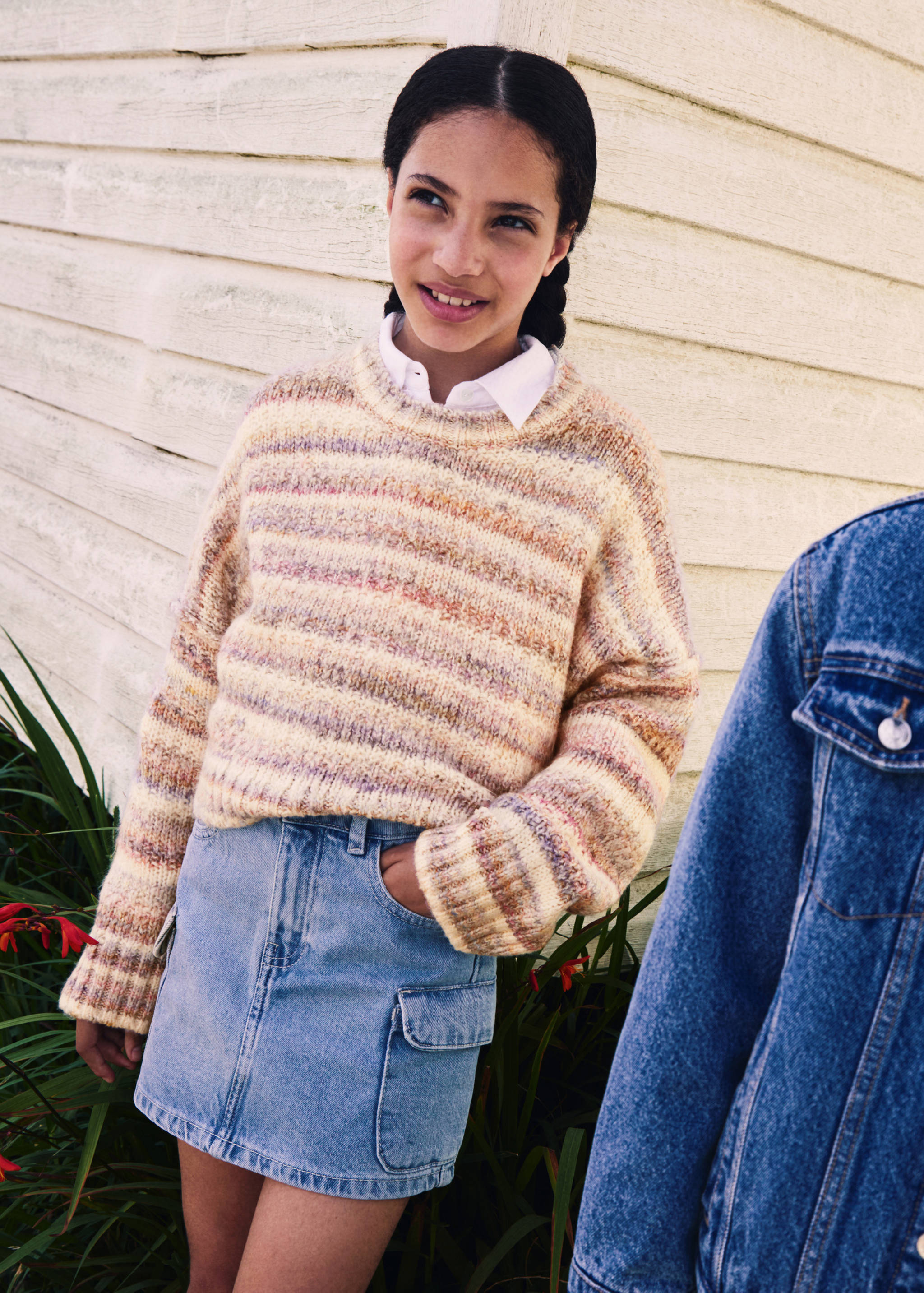 Denim cargo skirt - General plane