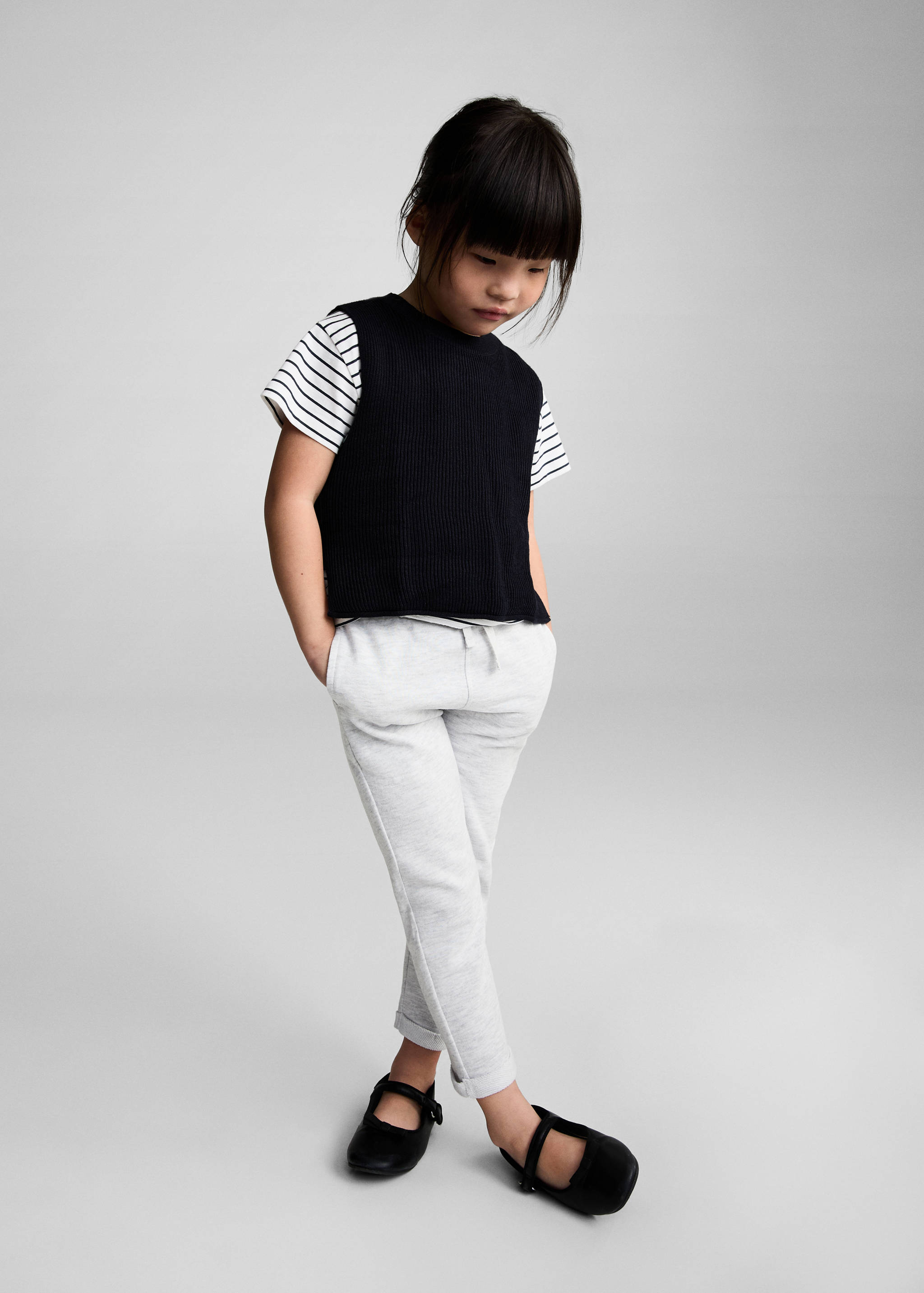 Elastic waist cotton pants - General plane