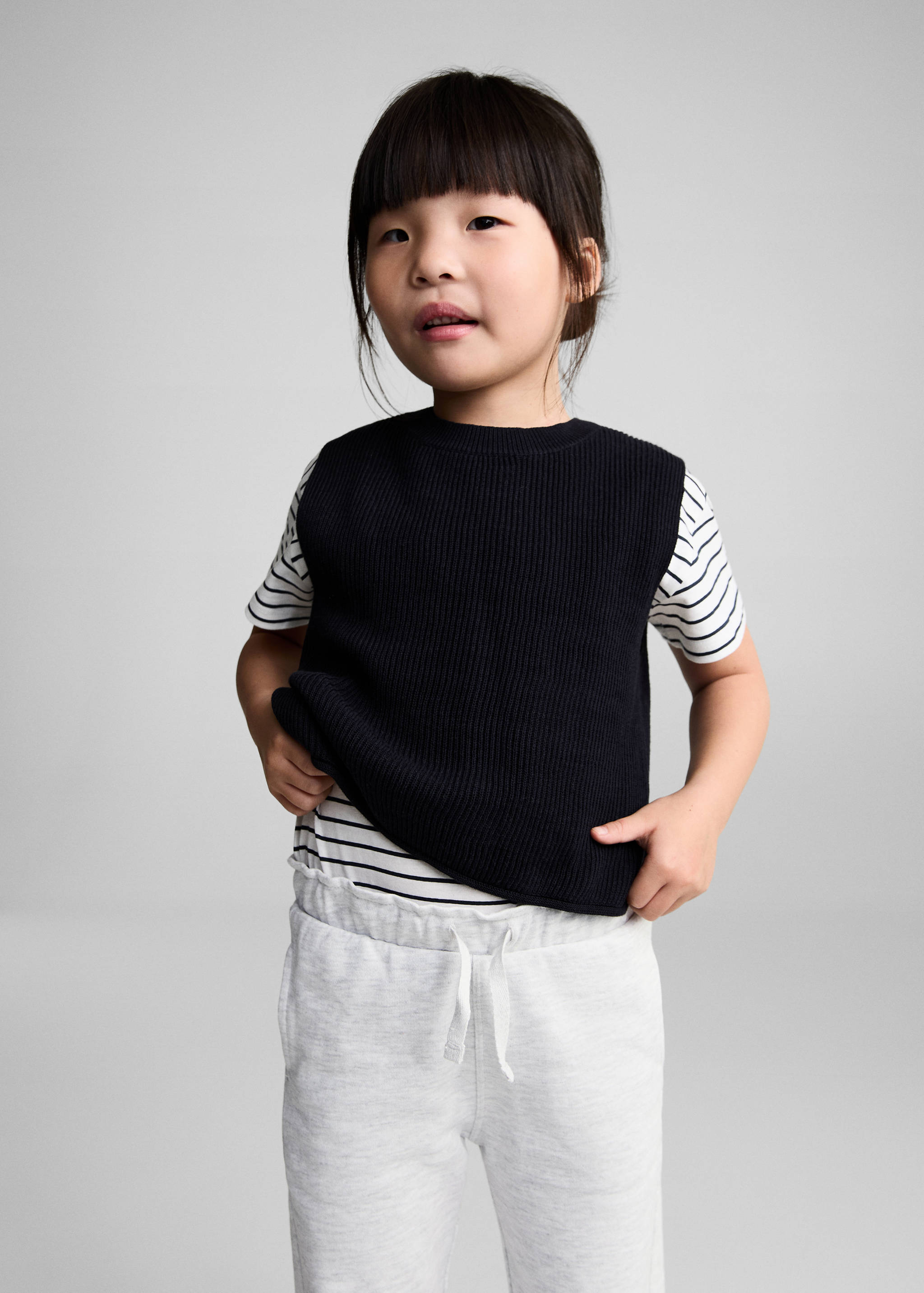 Elastic waist cotton pants - Medium plane