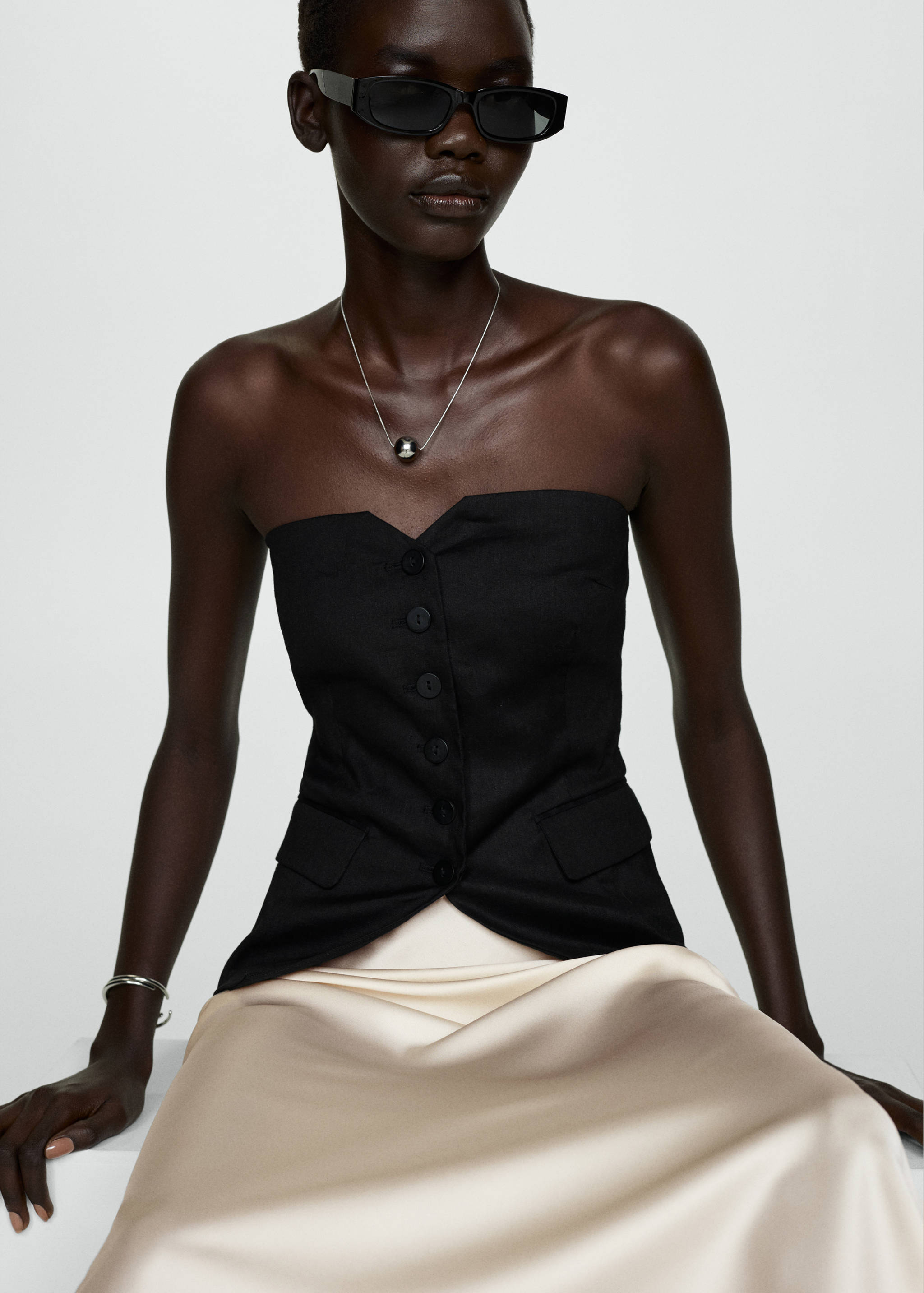 Falda midi satinada - Detalle del artículo 1