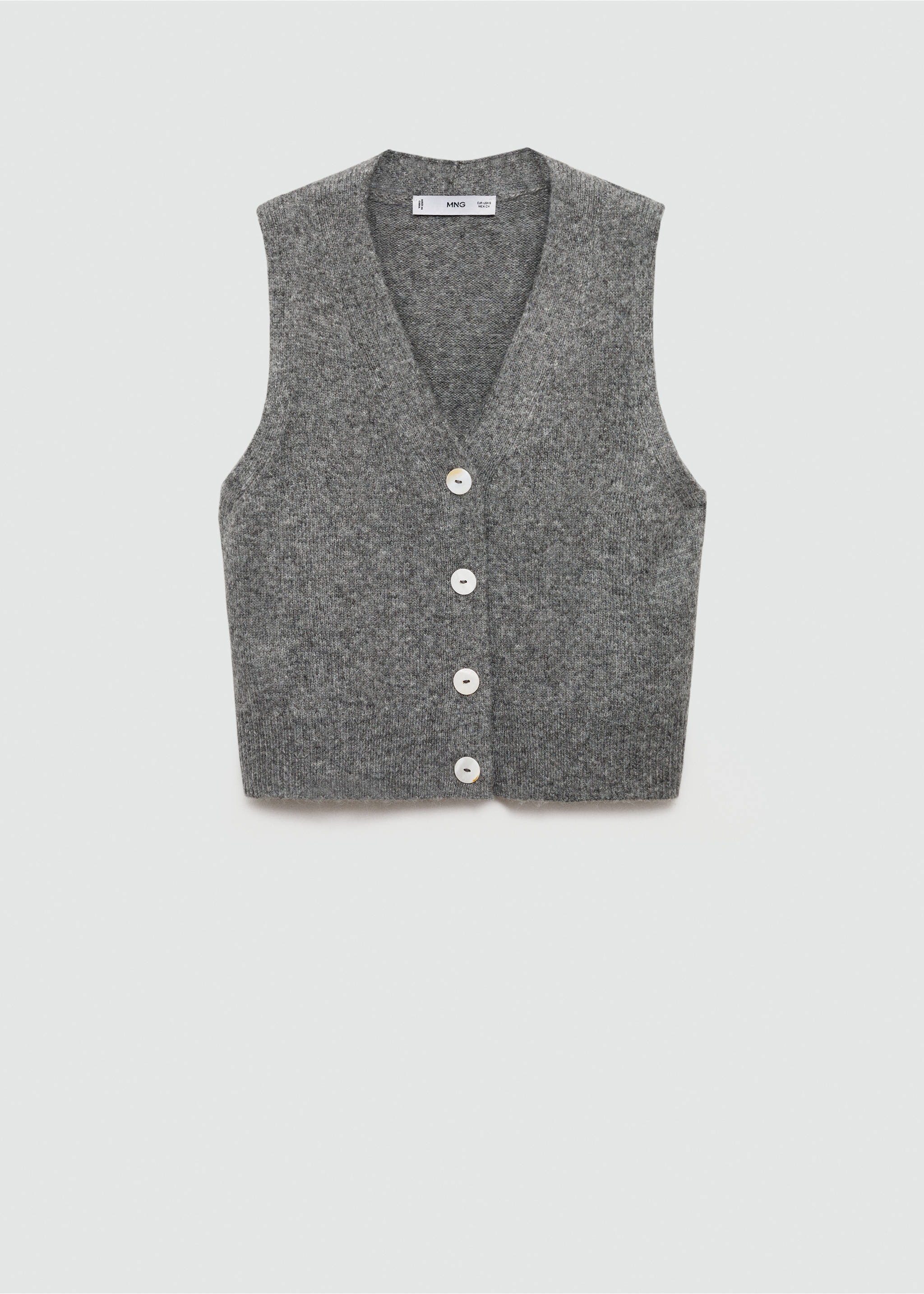 Vest with buttons - Article without model, Grey. Ref: 77094781-00.