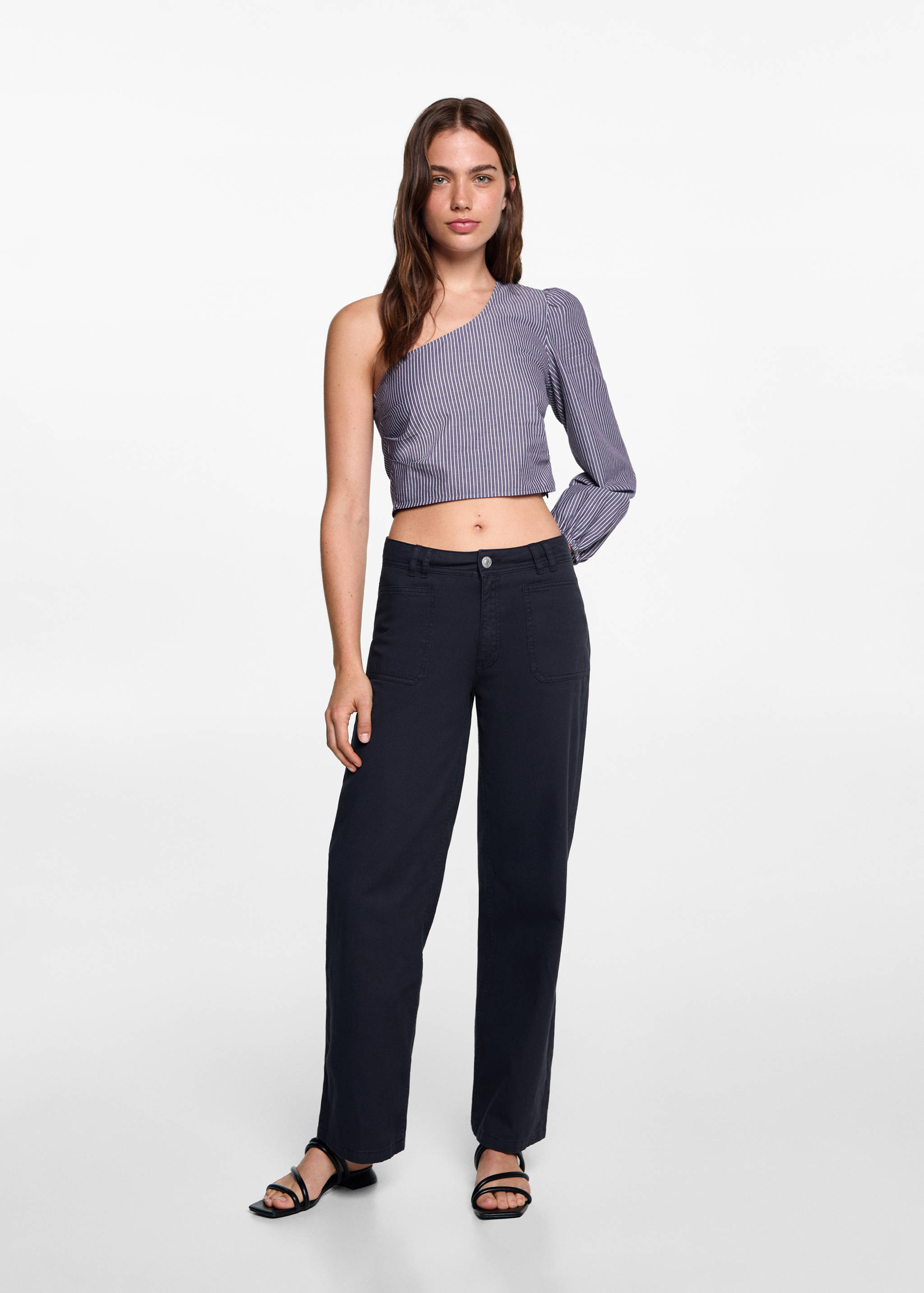 Asymmetrical striped blouse - General plane