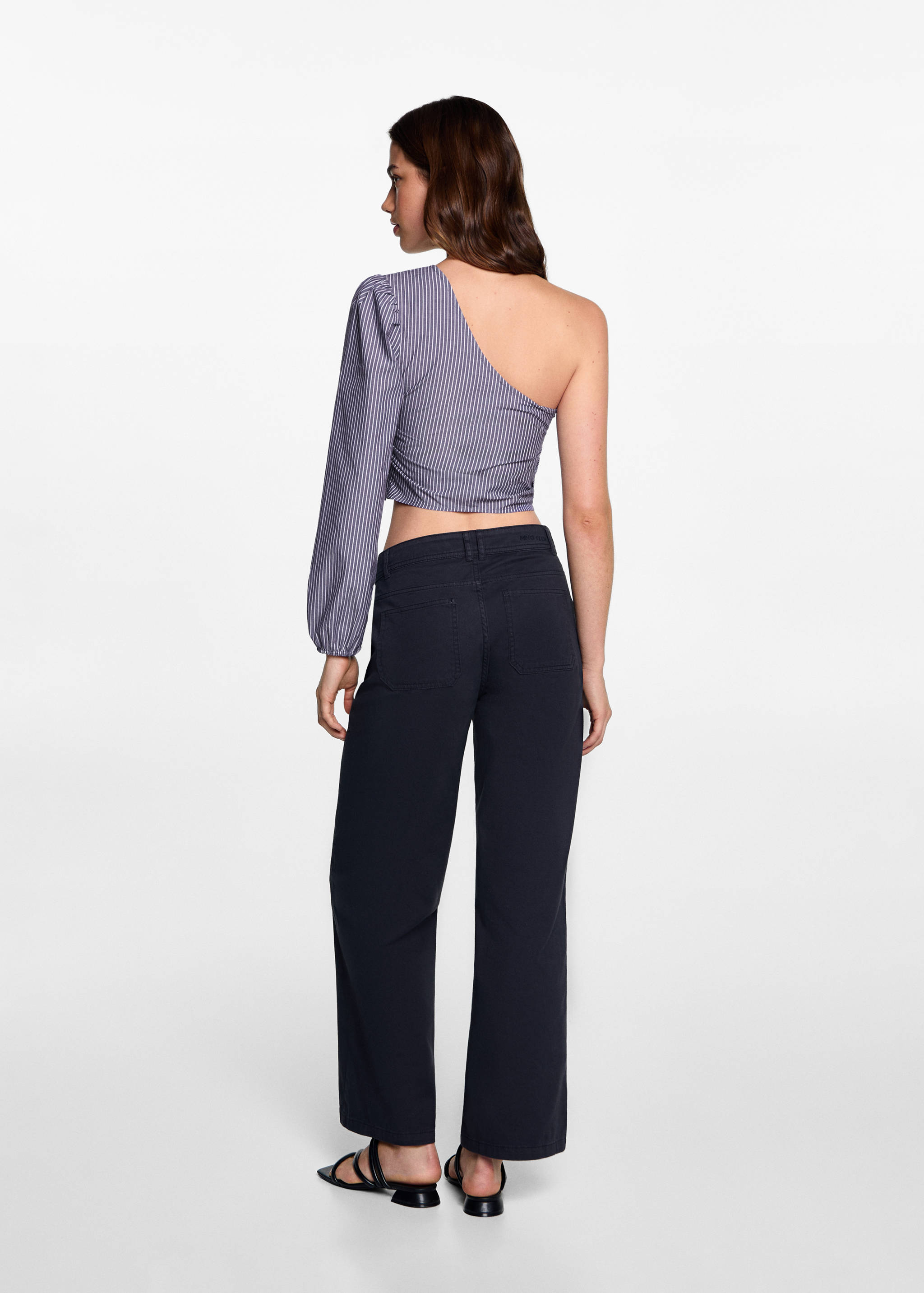 Asymmetrical striped blouse - Reverse of the article