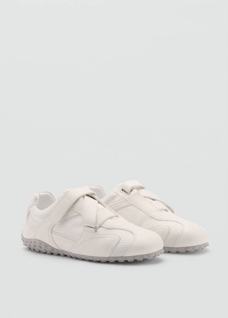 Canvas leather trainers
