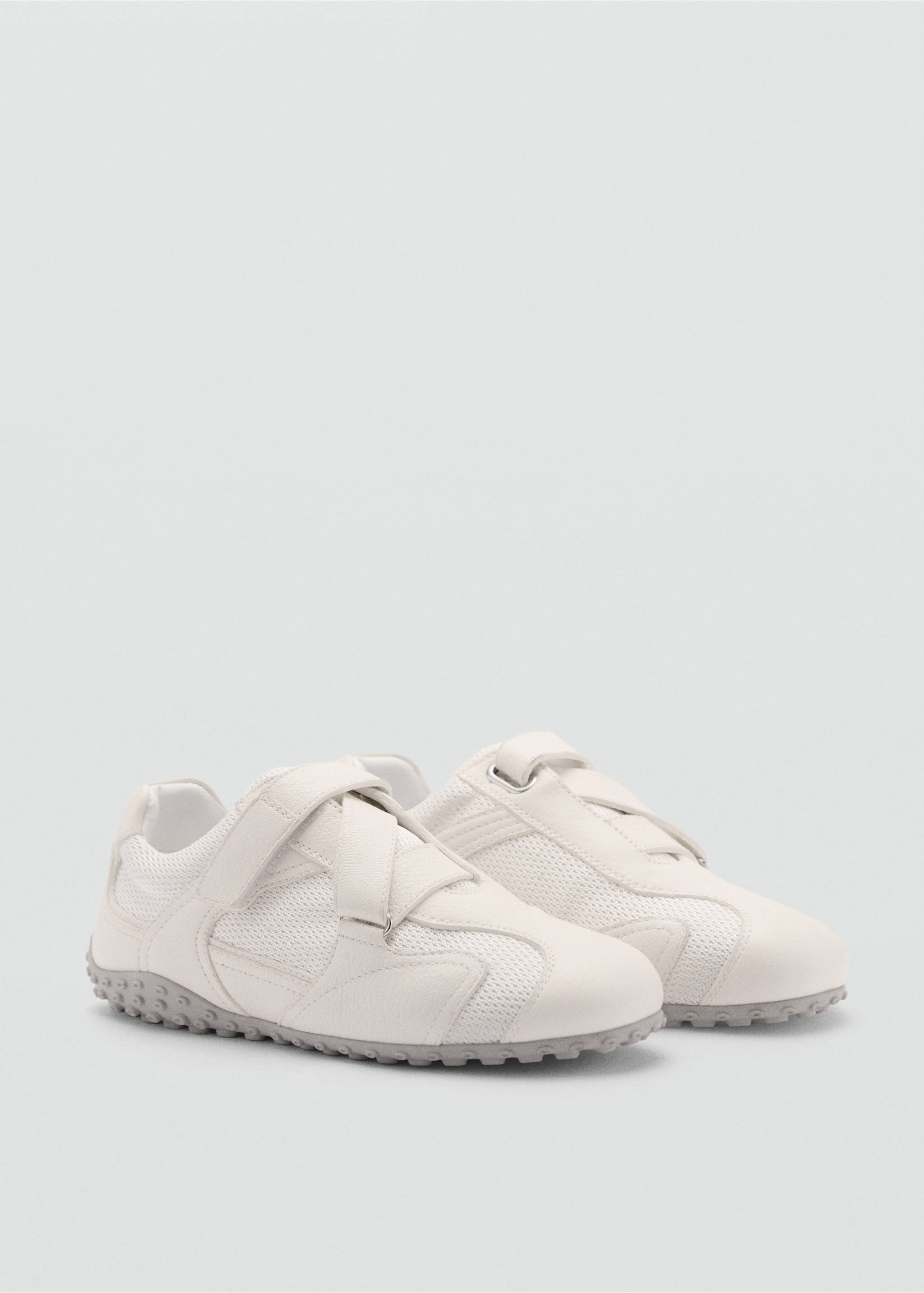 Canvas leather trainers - Medium plane, White. Ref: 77094788-00.