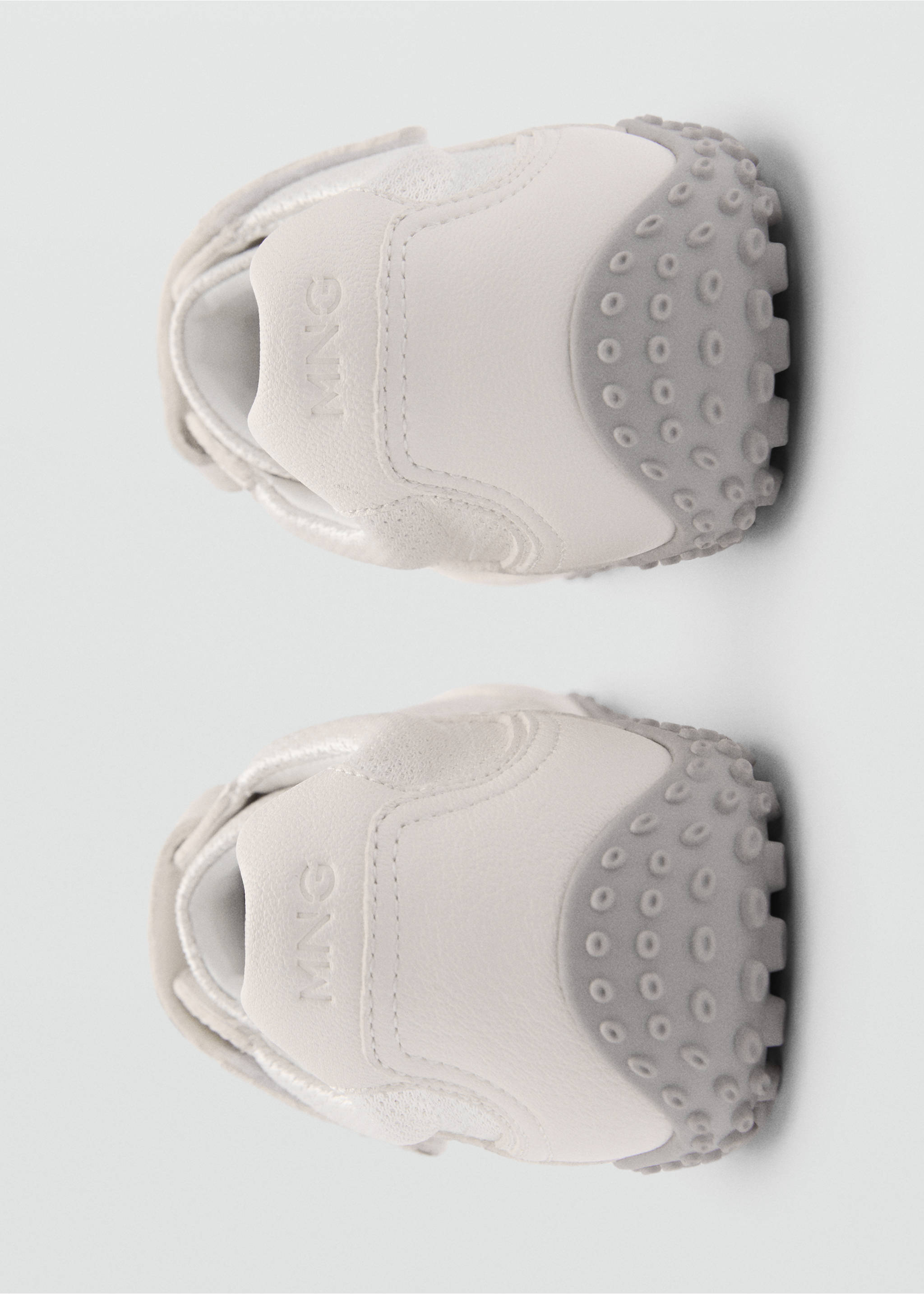 Canvas leather trainers - Details of the article 1, White. Ref: 77094788-00.