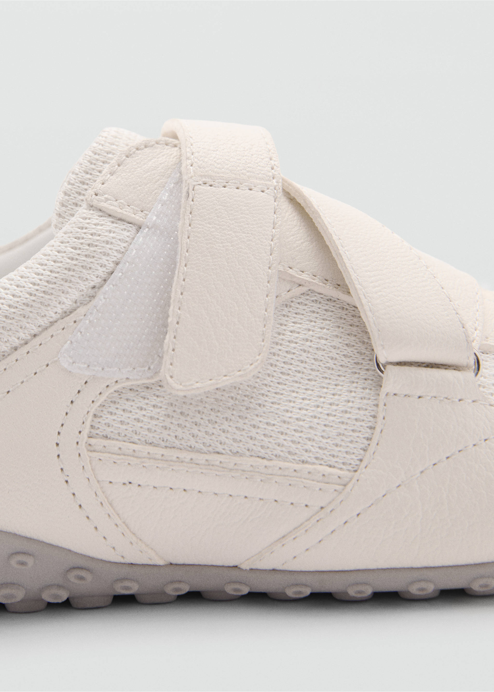 Canvas leather trainers - Details of the article 2, White. Ref: 77094788-00.
