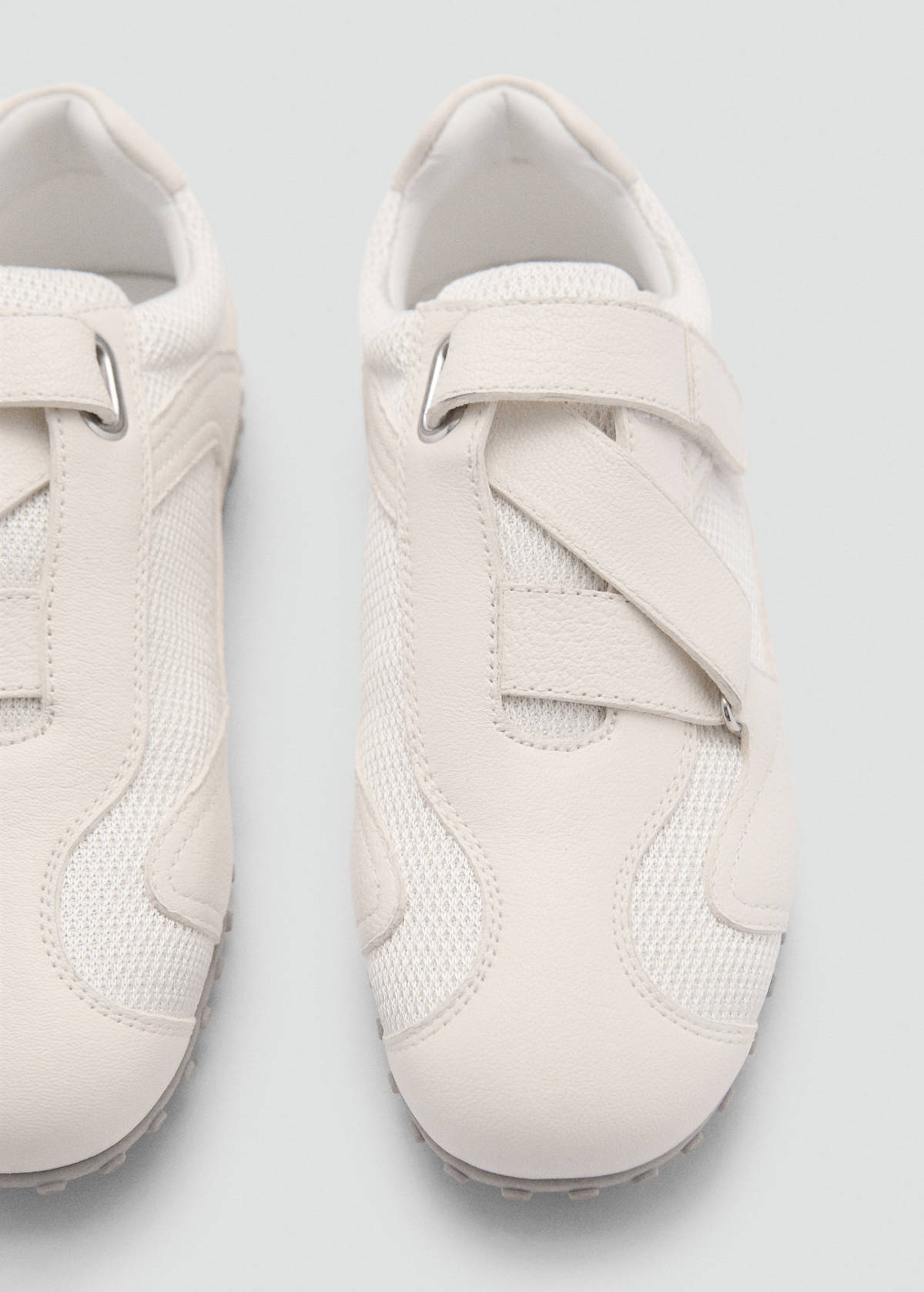 Canvas leather trainers — White