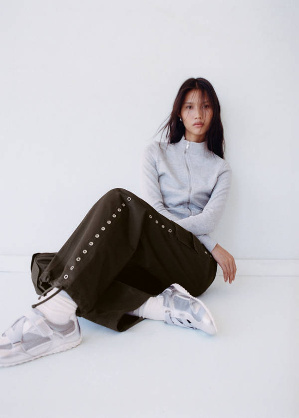 Canvas leather trainers — Silver