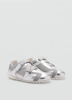 Canvas leather trainers — Silver 3