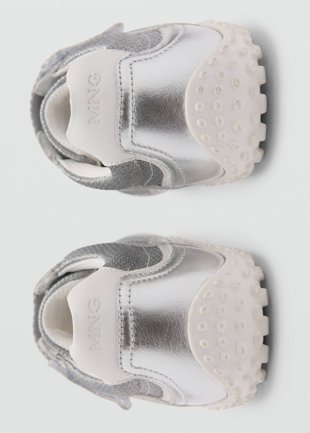 Canvas leather trainers — Silver