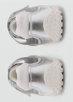 Canvas leather trainers — Silver 4