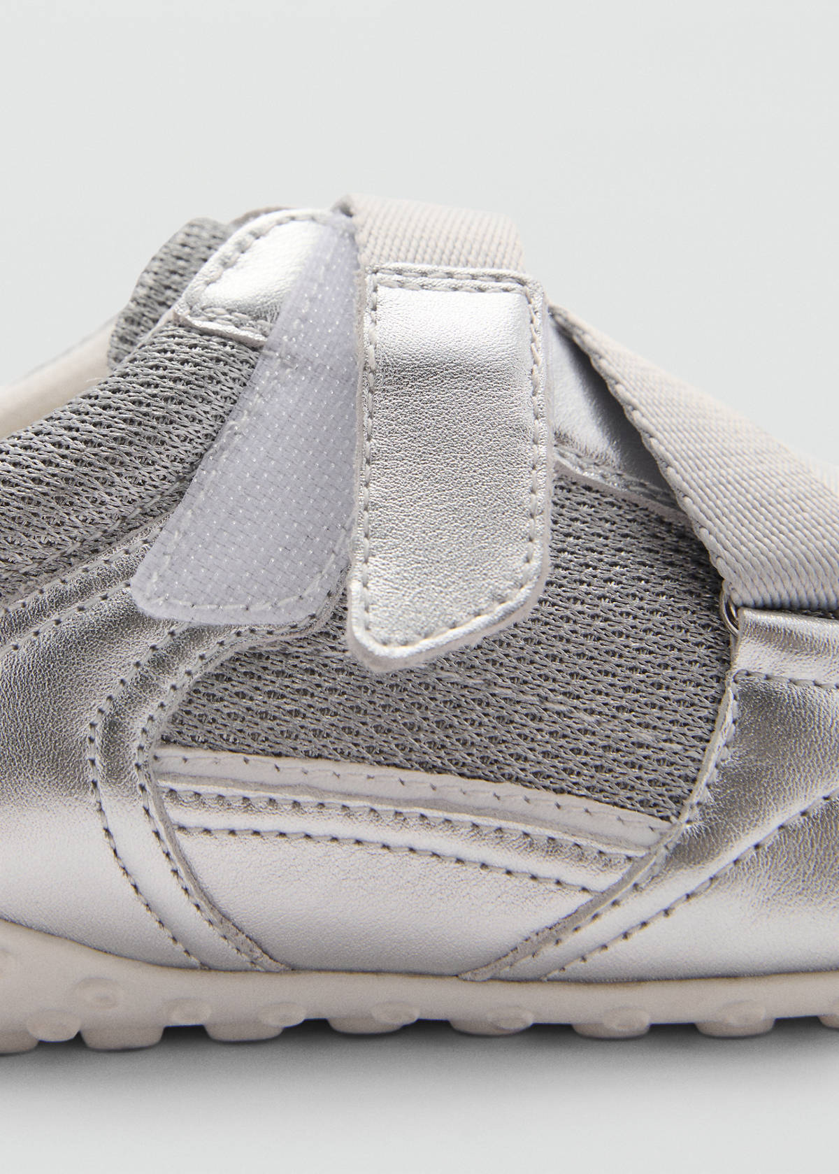 Canvas leather trainers — Silver
